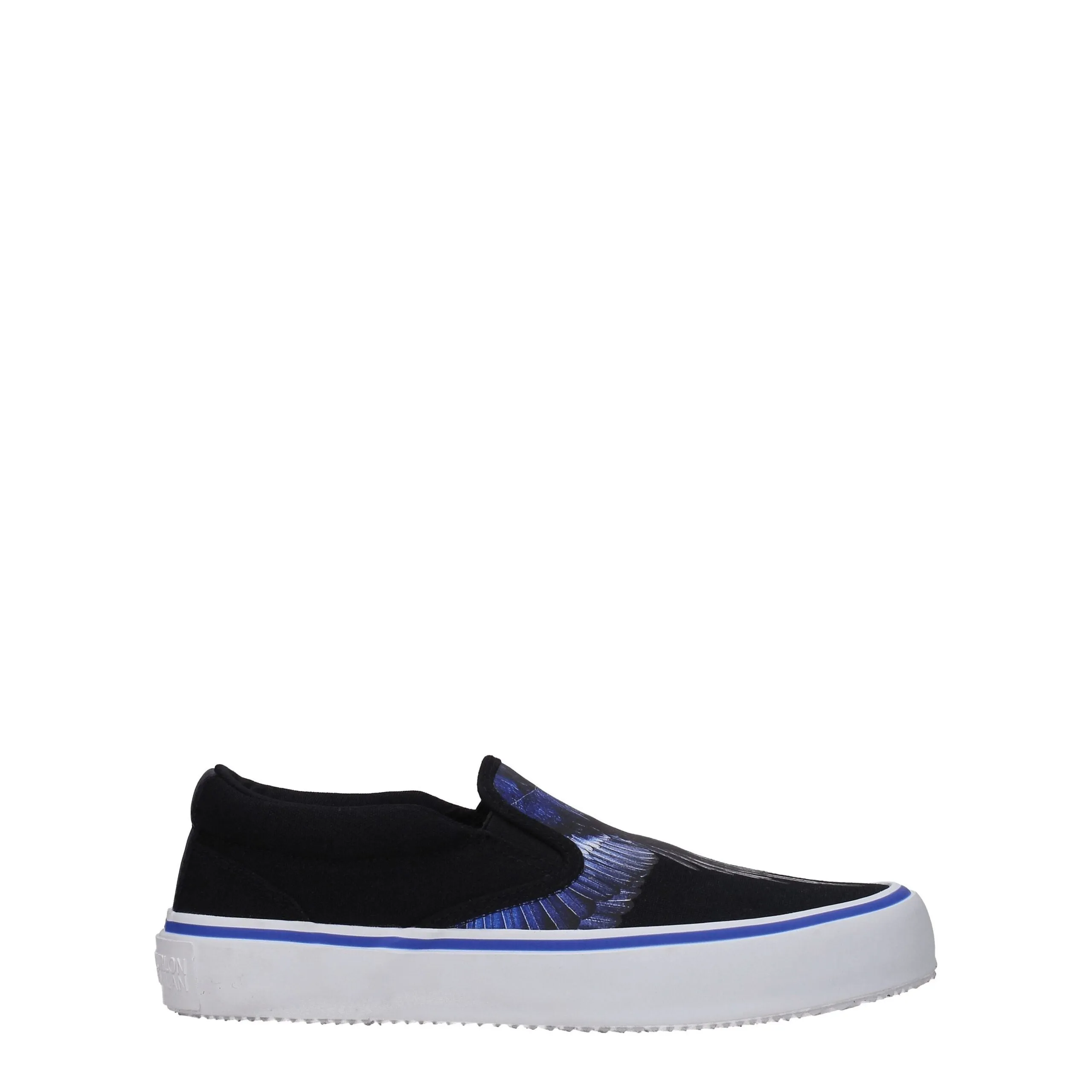 Marcelo Burlon Black Fabric Slip-On Loafers sold by Siebentaschen