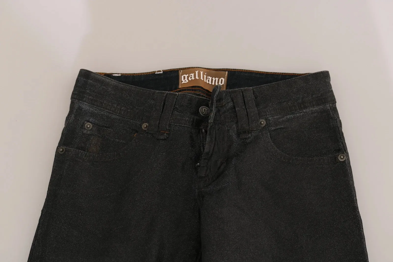 John Galliano Black Washed Low Waist Regular Leg Denim Pants sold by Siebentaschen