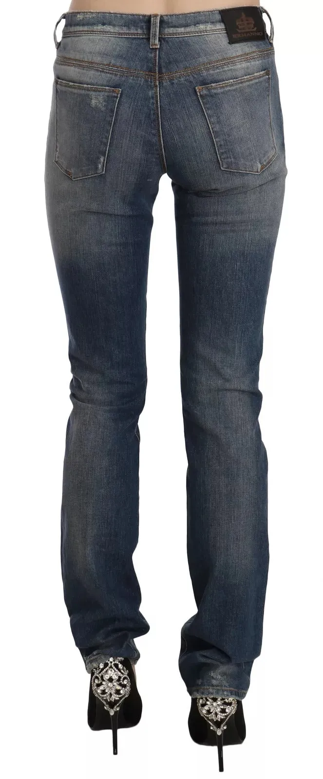 Ermanno Scervino Blue Washed Boot Cut Casual Denim Pants Jeans sold by Siebentaschen product image thumbnail 3