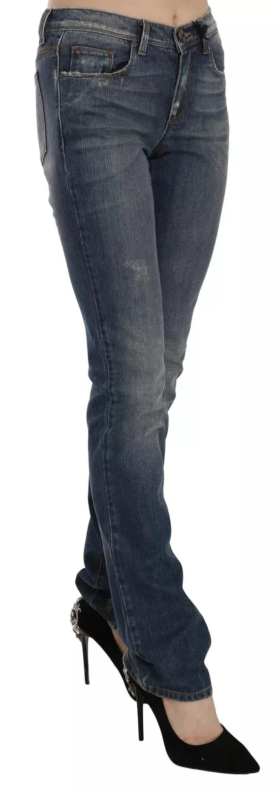 Ermanno Scervino Blue Washed Boot Cut Casual Denim Pants Jeans sold by Siebentaschen product image thumbnail 4