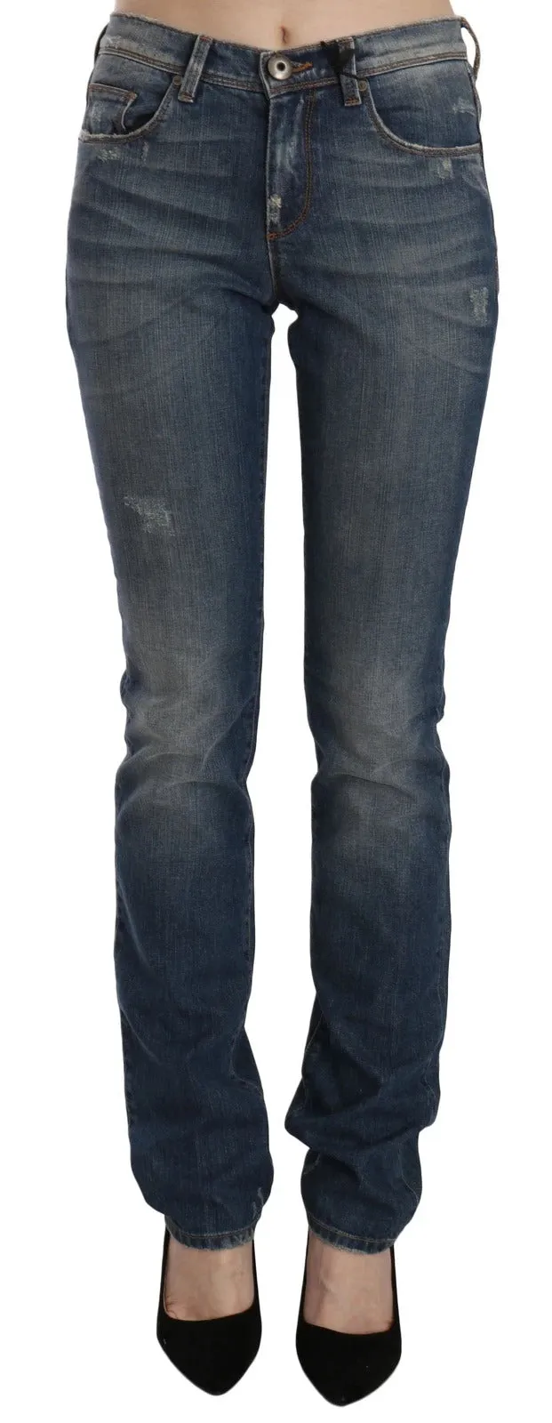 Ermanno Scervino Blue Washed Boot Cut Casual Denim Pants Jeans sold by Siebentaschen