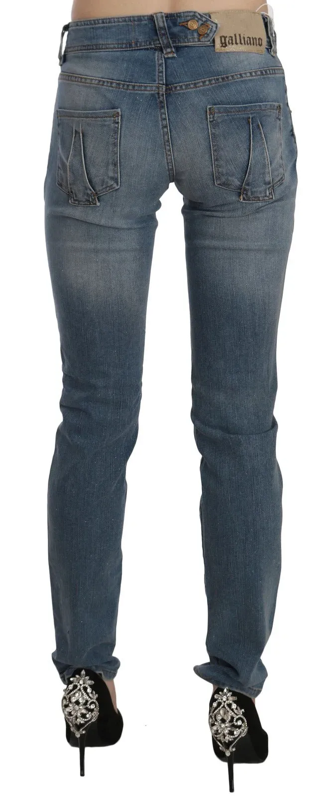 John Galliano Blue Washed Mid Waist Skinny Casual Denim Pants sold by Siebentaschen product image thumbnail 3