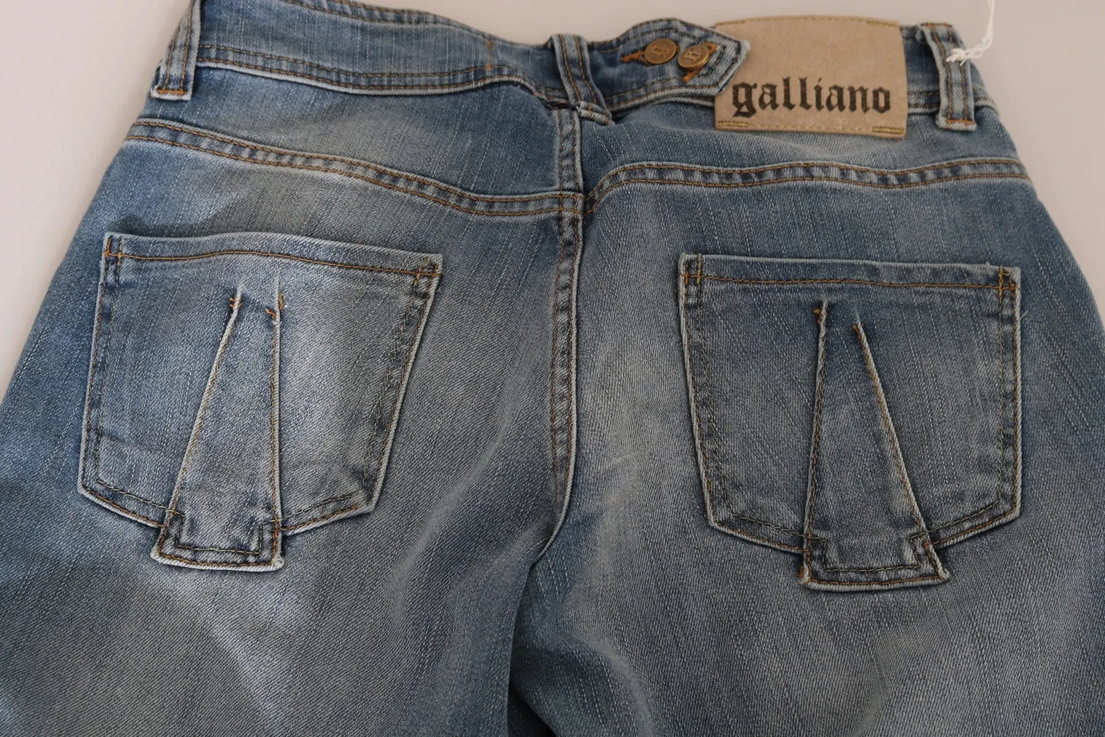 John Galliano Blue Washed Mid Waist Skinny Casual Denim Pants sold by Siebentaschen product image thumbnail 5