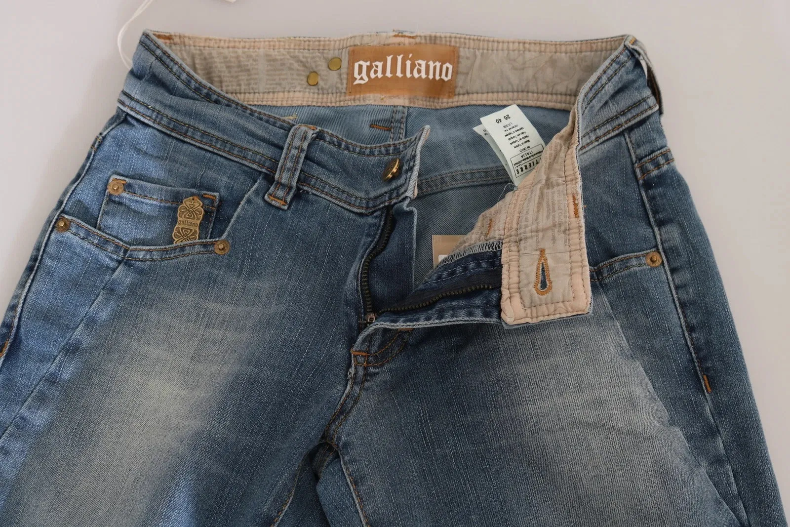 John Galliano Blue Washed Mid Waist Skinny Casual Denim Pants sold by Siebentaschen product image thumbnail 2