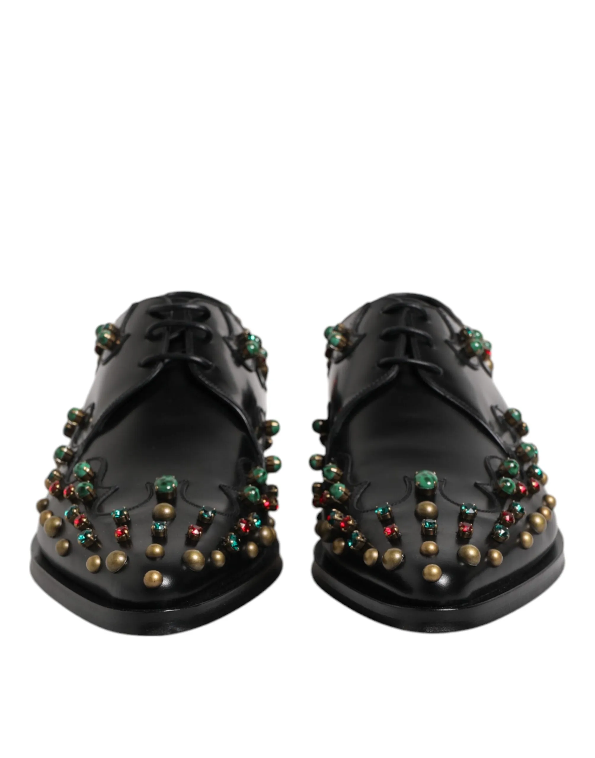 Dolce & Gabbana Black Leather Derby Dress Studded Shoes sold by Siebentaschen product image thumbnail 2