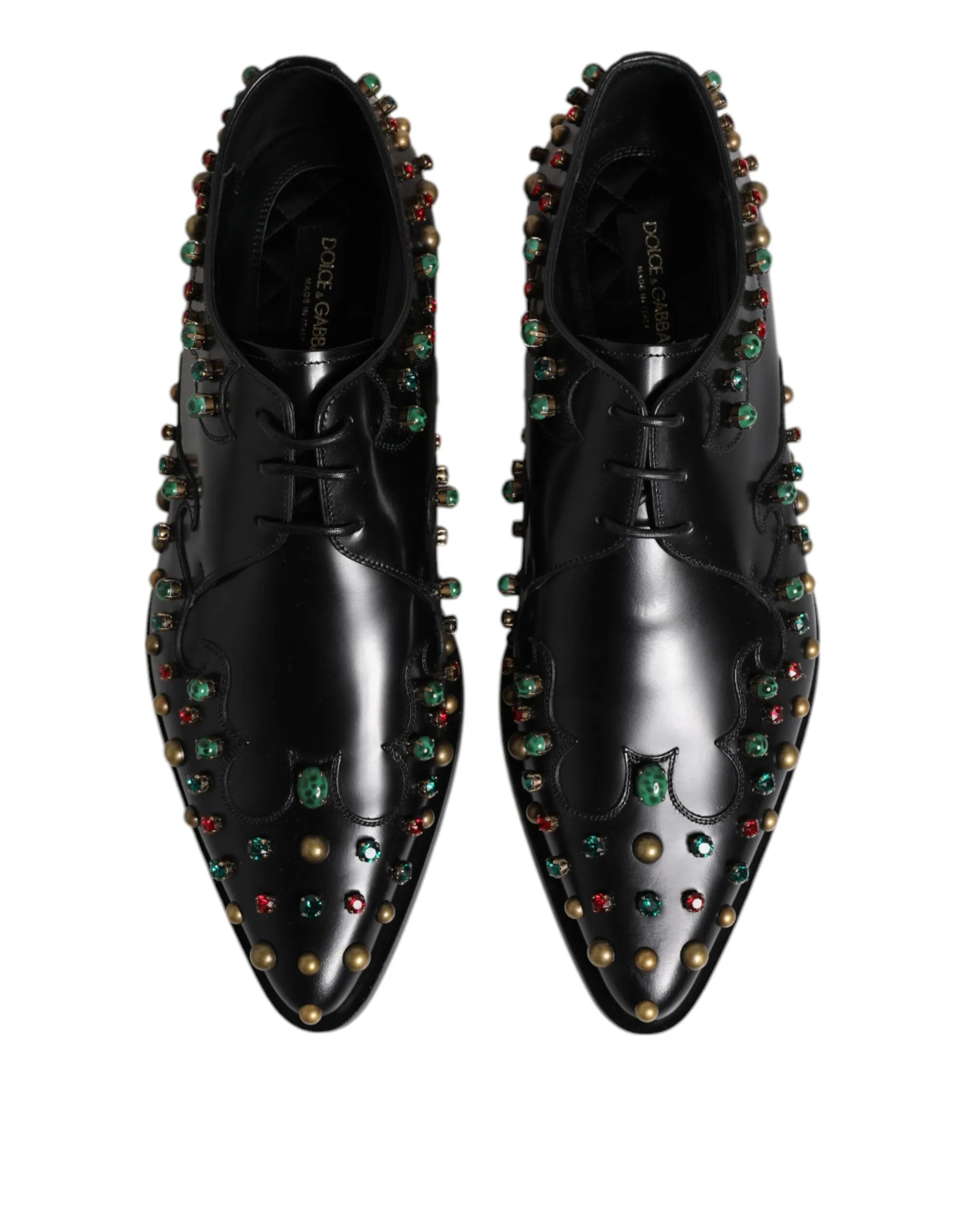 Dolce & Gabbana Black Leather Derby Dress Studded Shoes sold by Siebentaschen product image thumbnail 3