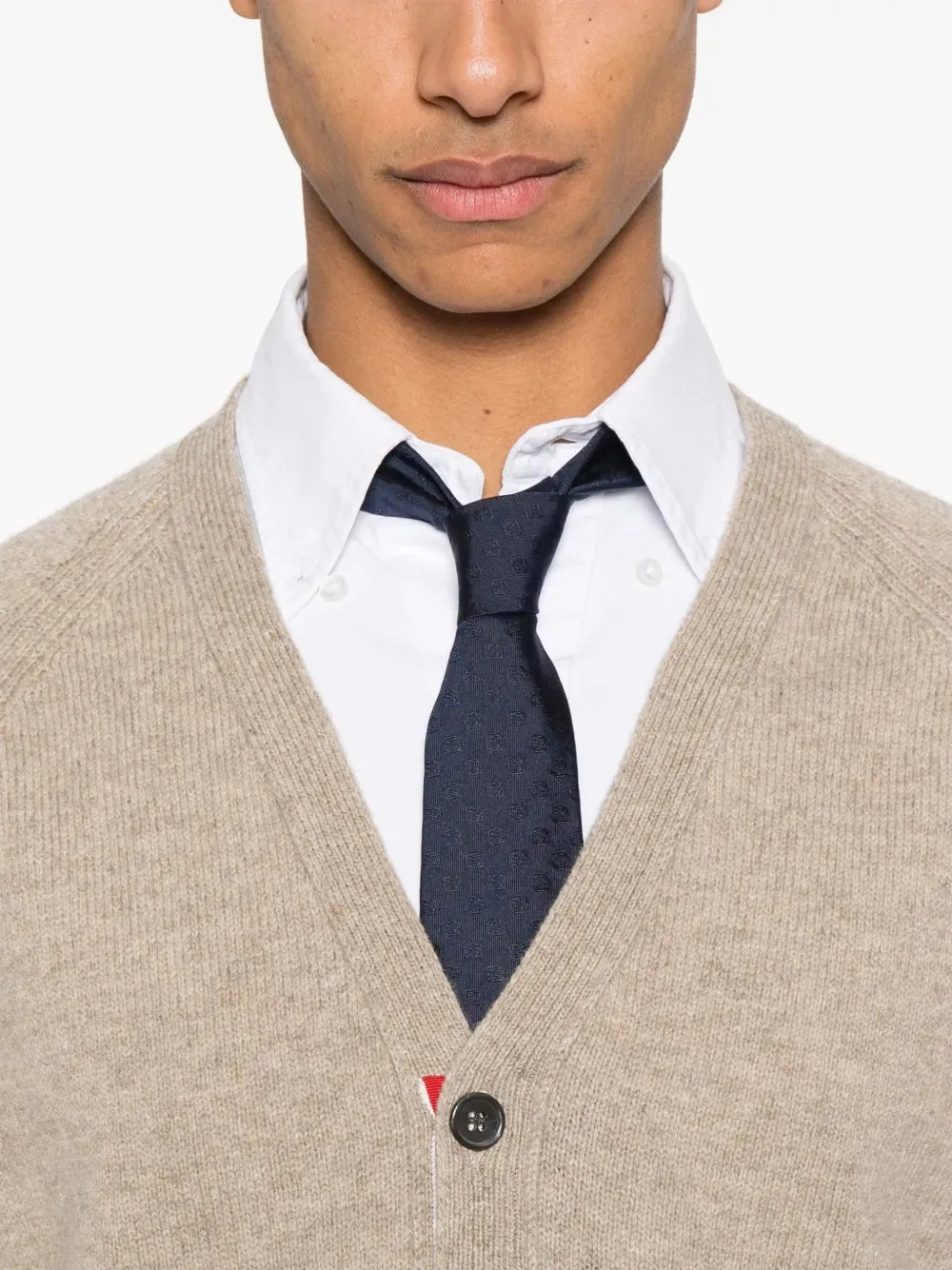Thom Browne Shetland Wool 4-Bar Relaxed Fit V Neck Cardigan sold by Siebentaschen product image thumbnail 5