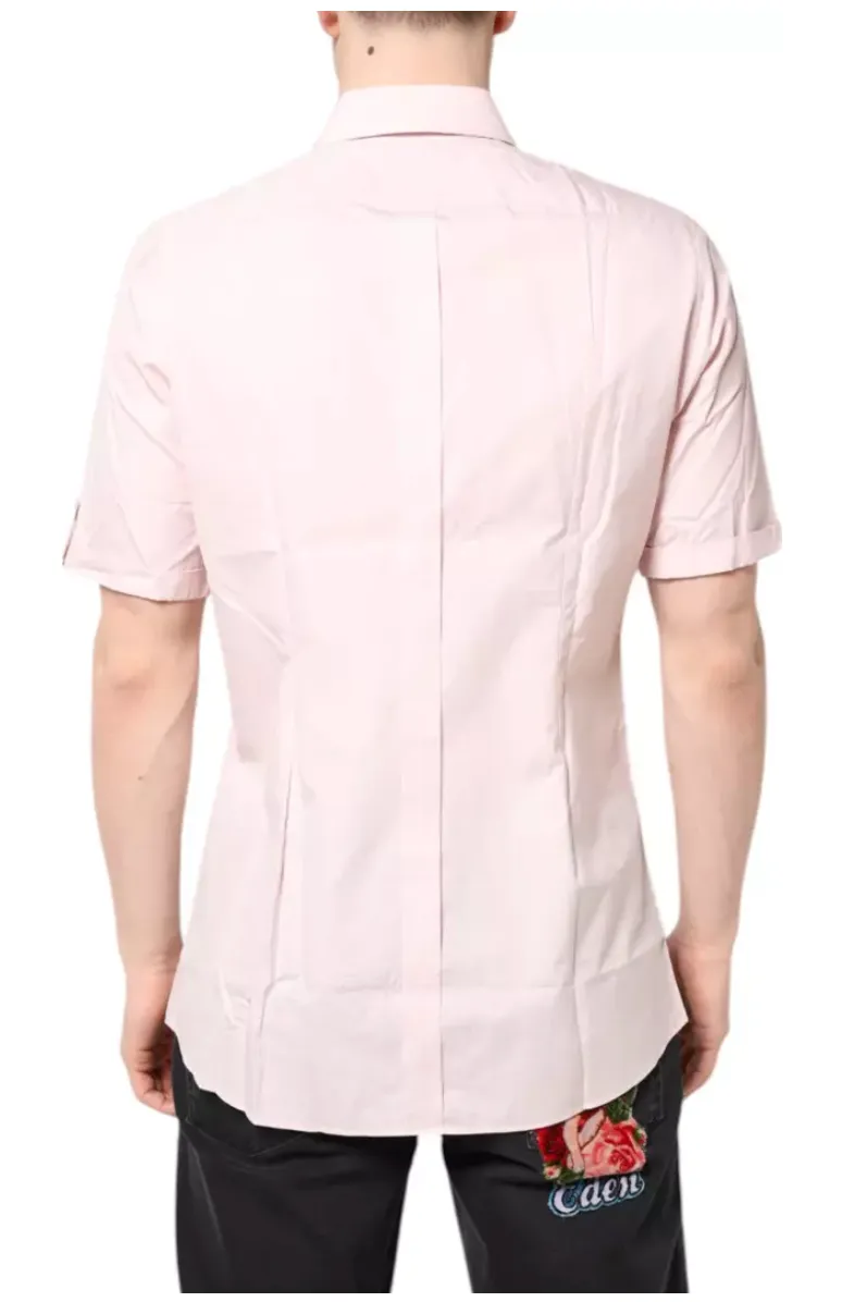 Dolce & Gabbana Pink Short Sleeves Cotton GOLD Casual Shirt sold by Siebentaschen product image thumbnail 2