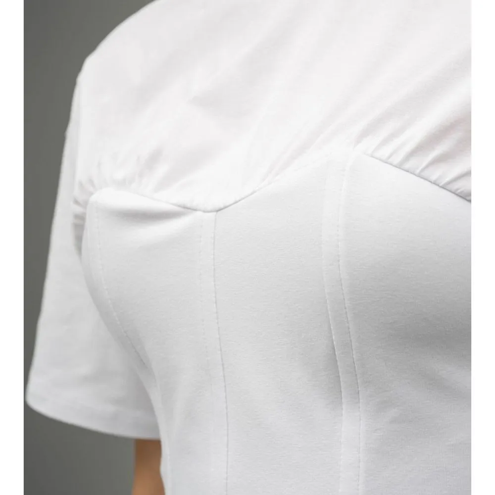 Patrizia Pepe White Cotton T-Shirt sold by Siebentaschen product image thumbnail 3