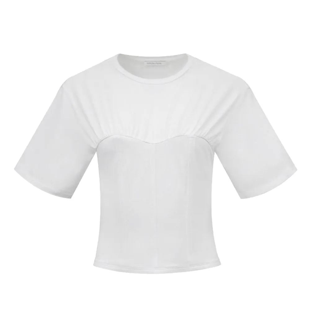 Patrizia Pepe White Cotton T-Shirt sold by Siebentaschen
