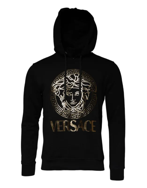 Versace Black Medusa Cotton Hoodie Pullover Sweatshirt Sweater sold by Siebentaschen