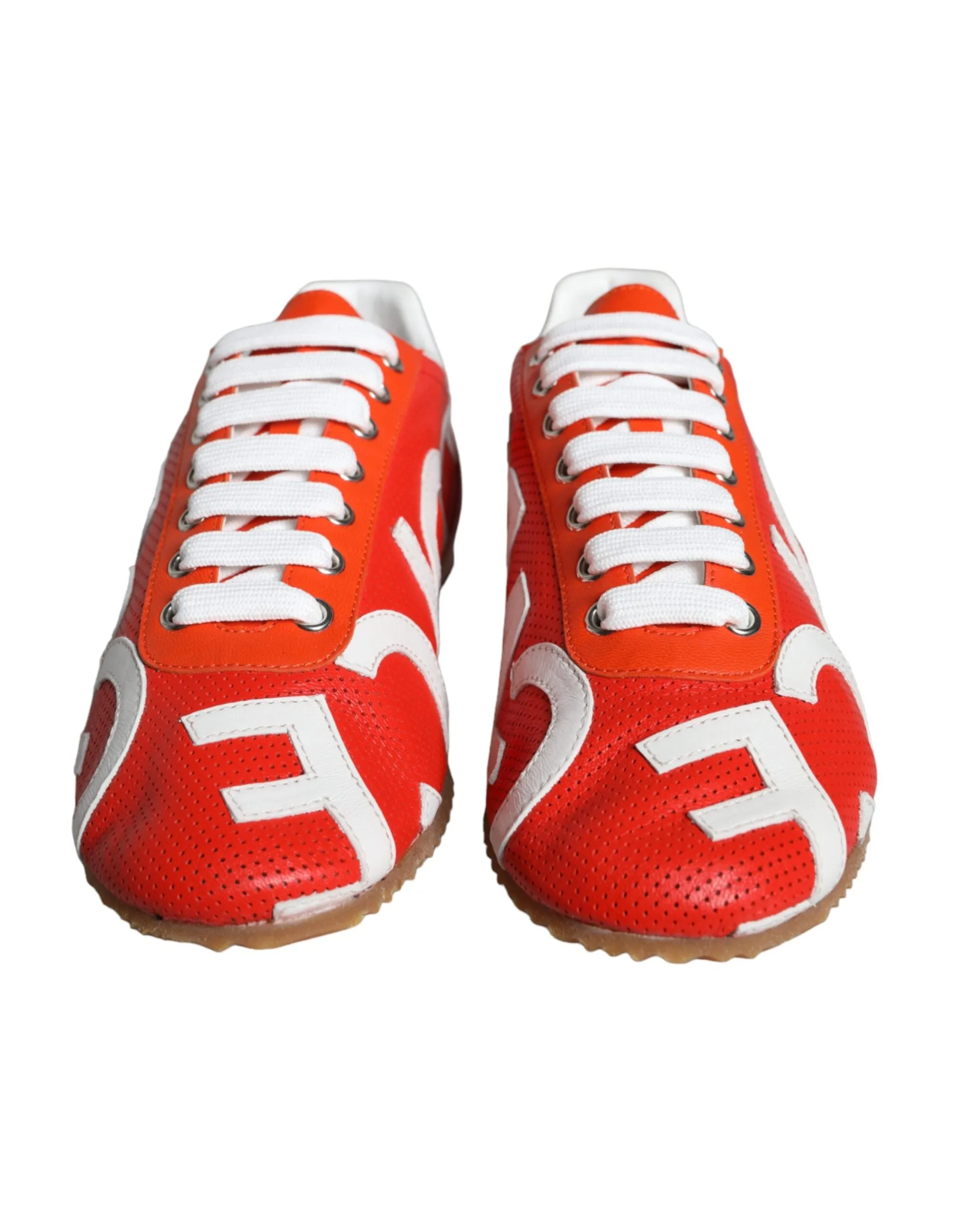 Dolce & Gabbana Red White Leather Logo Casual Sneakers Shoes sold by Siebentaschen product image thumbnail 2