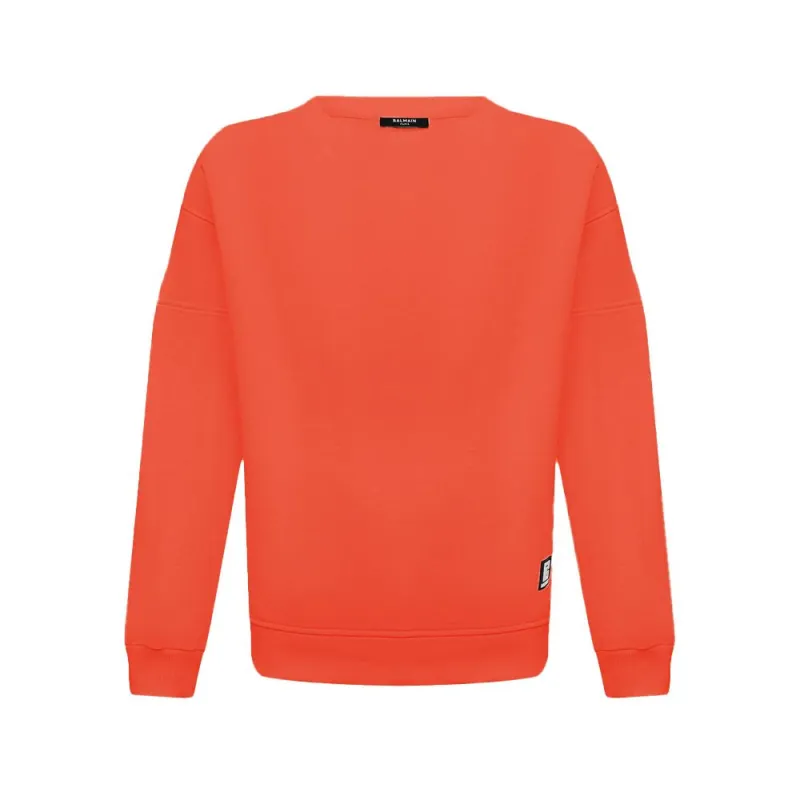 Balmain Orange Cotton Men Sweater sold by Siebentaschen