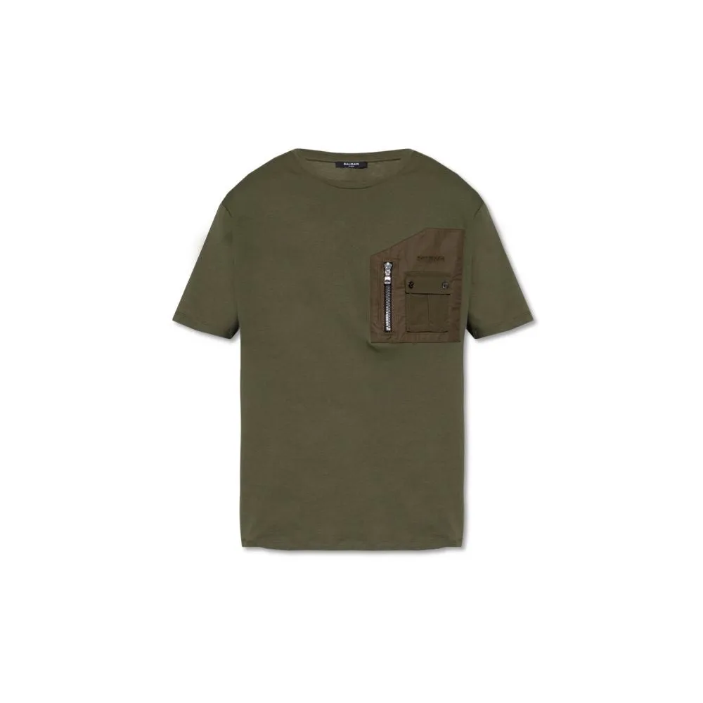 Balmain Green Cotton T-Shirt sold by Siebentaschen product image thumbnail 4