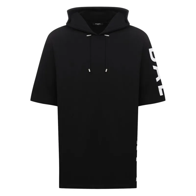 Balmain Black Cotton Men Sweatshirt sold by Siebentaschen