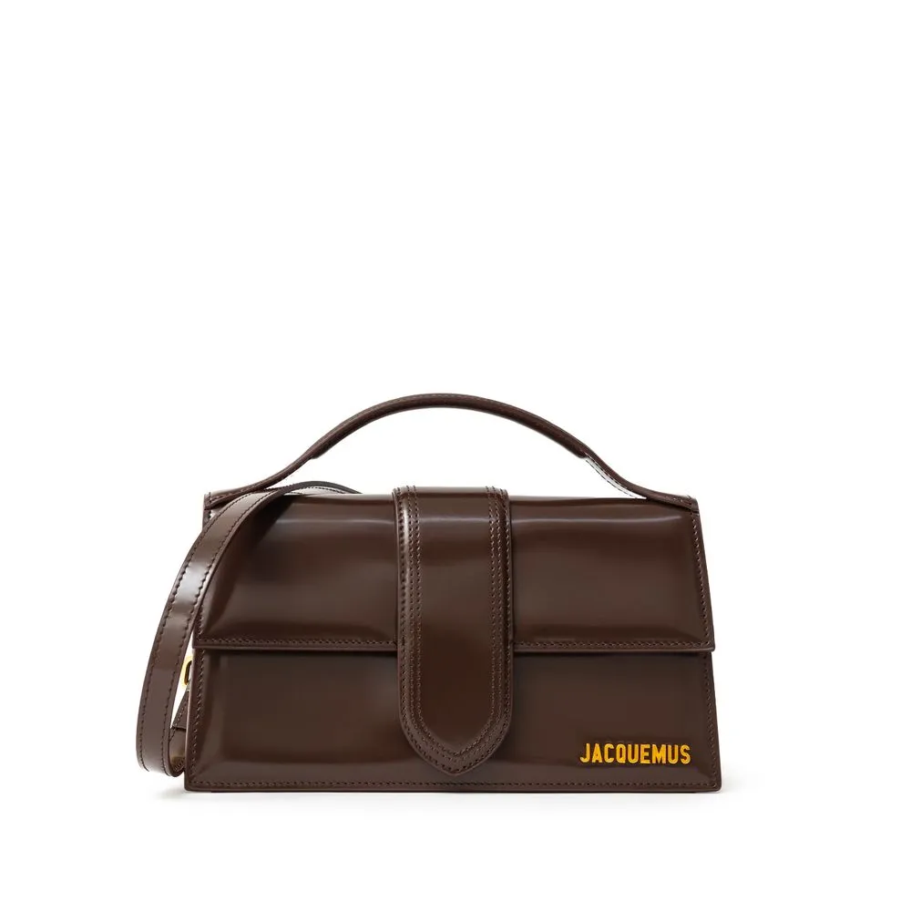 Jacquemus Brown Leather Le Grand Bambino Handbag sold by Siebentaschen
