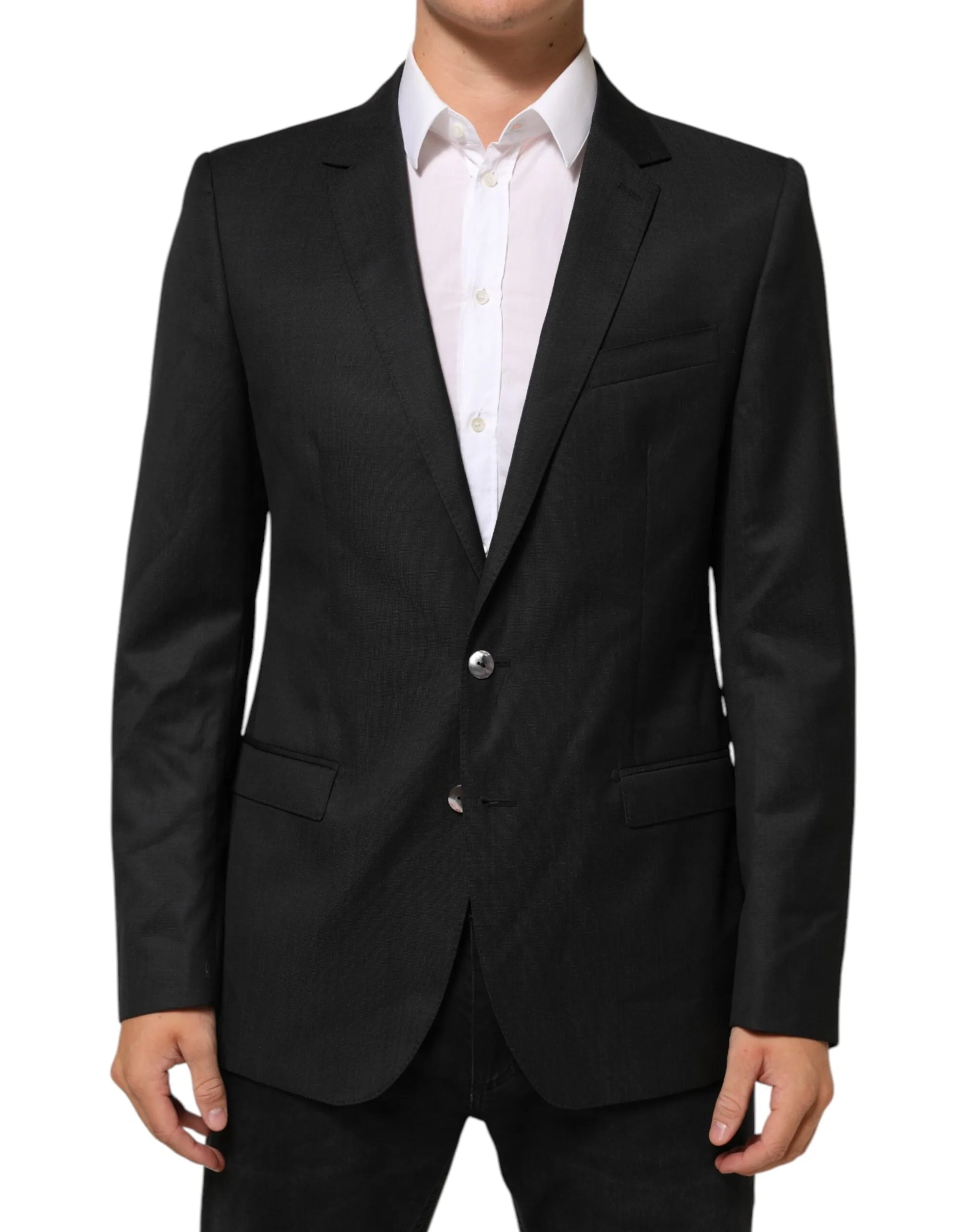 Dolce & Gabbana Black Single Breasted Men Coat MARTINI Blazer sold by Siebentaschen
