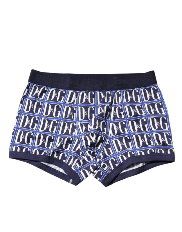 Dolce & Gabbana Blue Logo Print Regular Boxer Brief Underwear sold by Siebentaschen