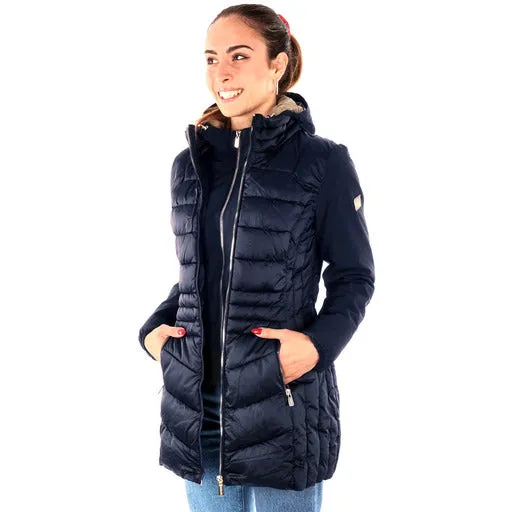 Yes Zee Blue Polyester Women's Jacket With Drawstring Hood sold by Siebentaschen product image thumbnail 2