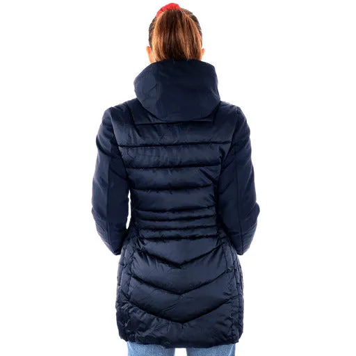 Yes Zee Blue Polyester Women's Jacket With Drawstring Hood sold by Siebentaschen product image thumbnail 3
