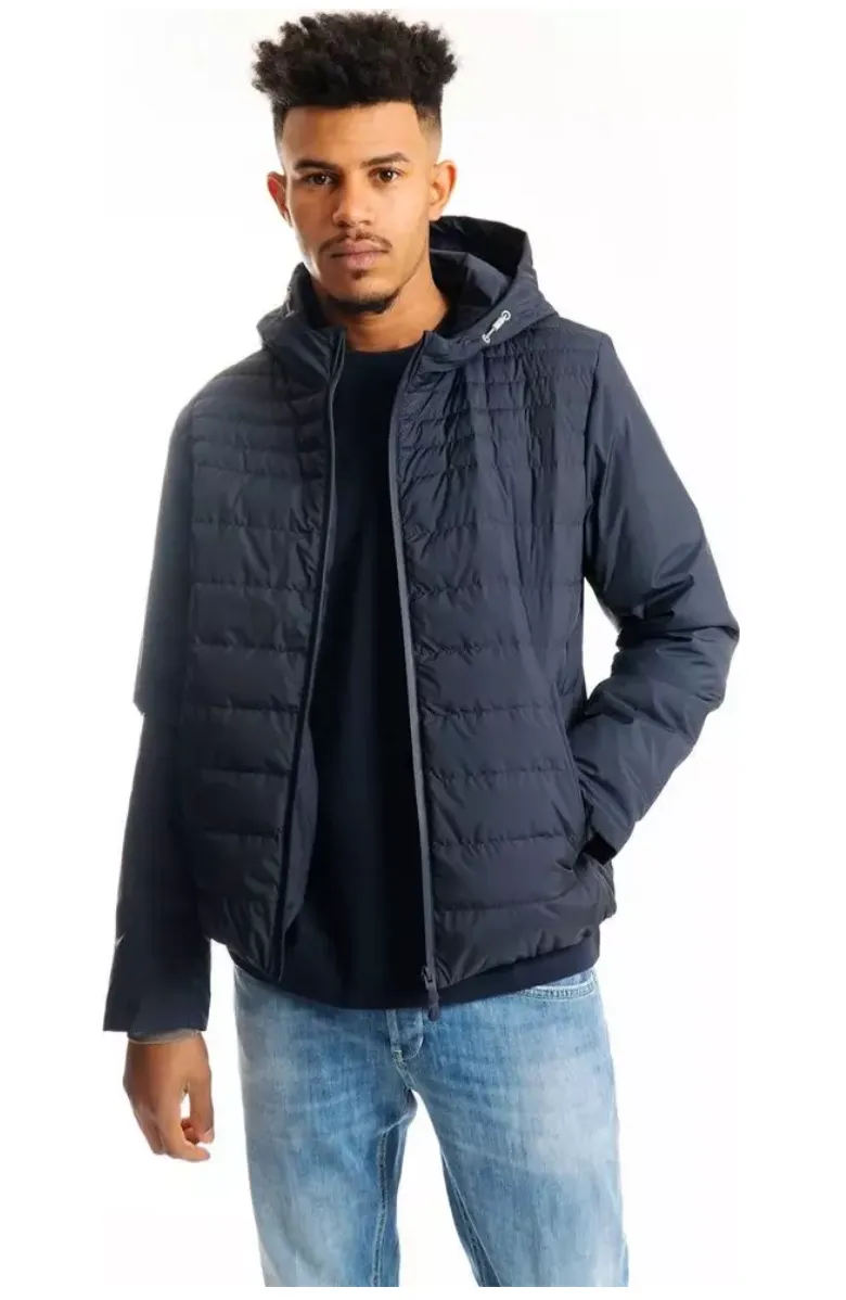 People Of Shibuya Sumptuous Blue Hooded Technical Jacket sold by Siebentaschen