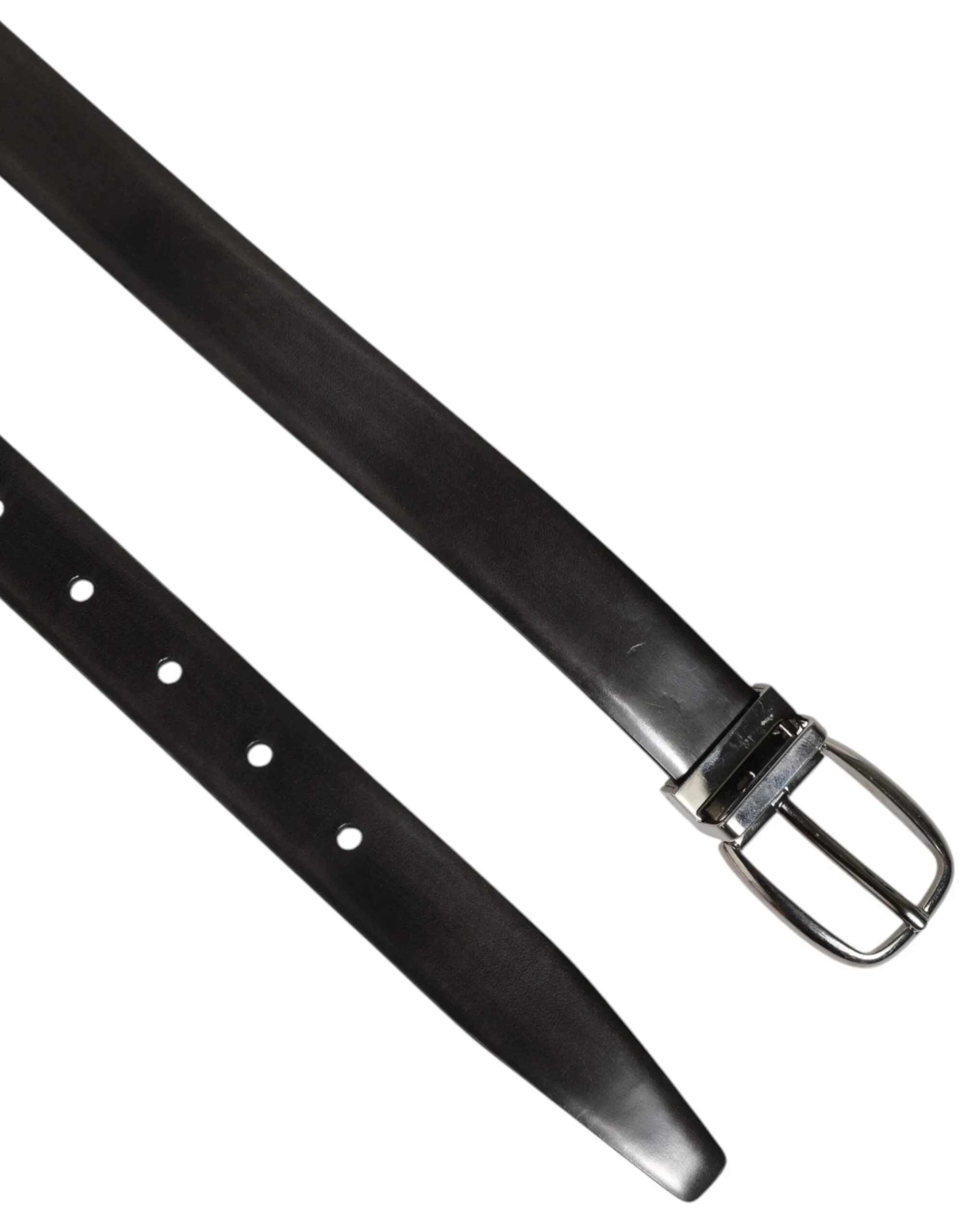 Dolce & Gabbana Black Classic Leather Silver-Tone Buckle Belt sold by Siebentaschen product image thumbnail 4