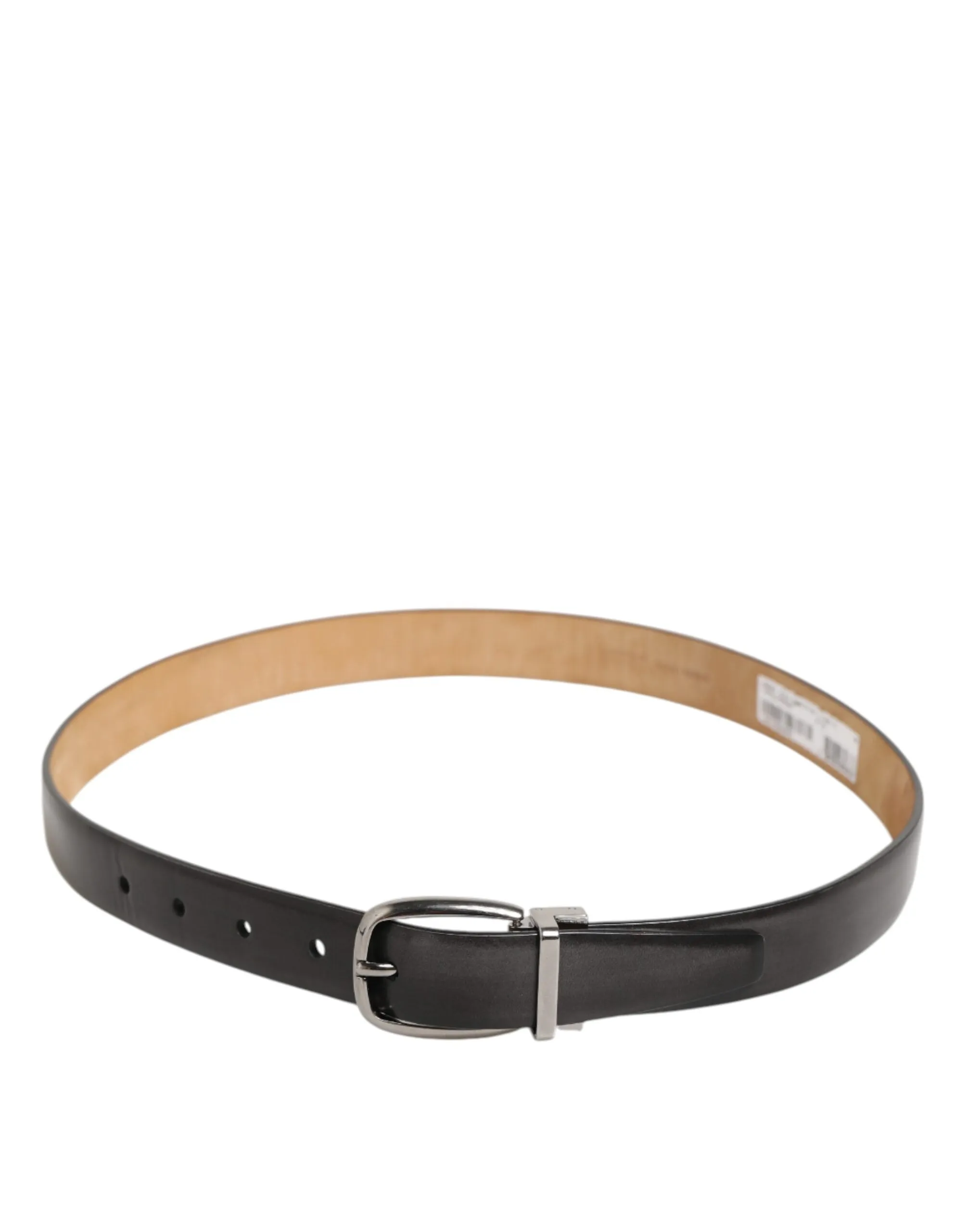 Dolce & Gabbana Black Classic Leather Silver-Tone Buckle Belt sold by Siebentaschen product image thumbnail 5