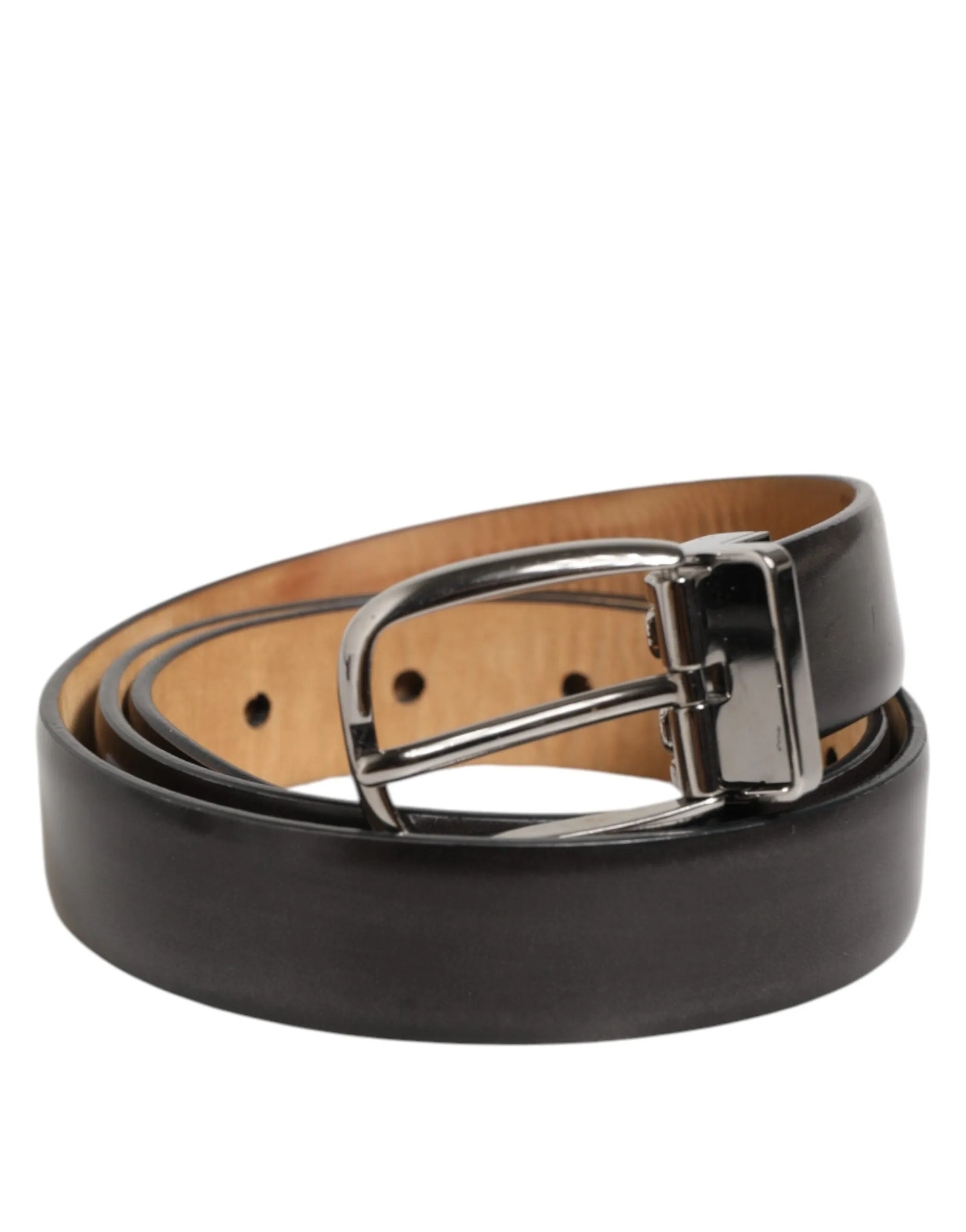 Dolce & Gabbana Black Classic Leather Silver-Tone Buckle Belt sold by Siebentaschen product image thumbnail 2