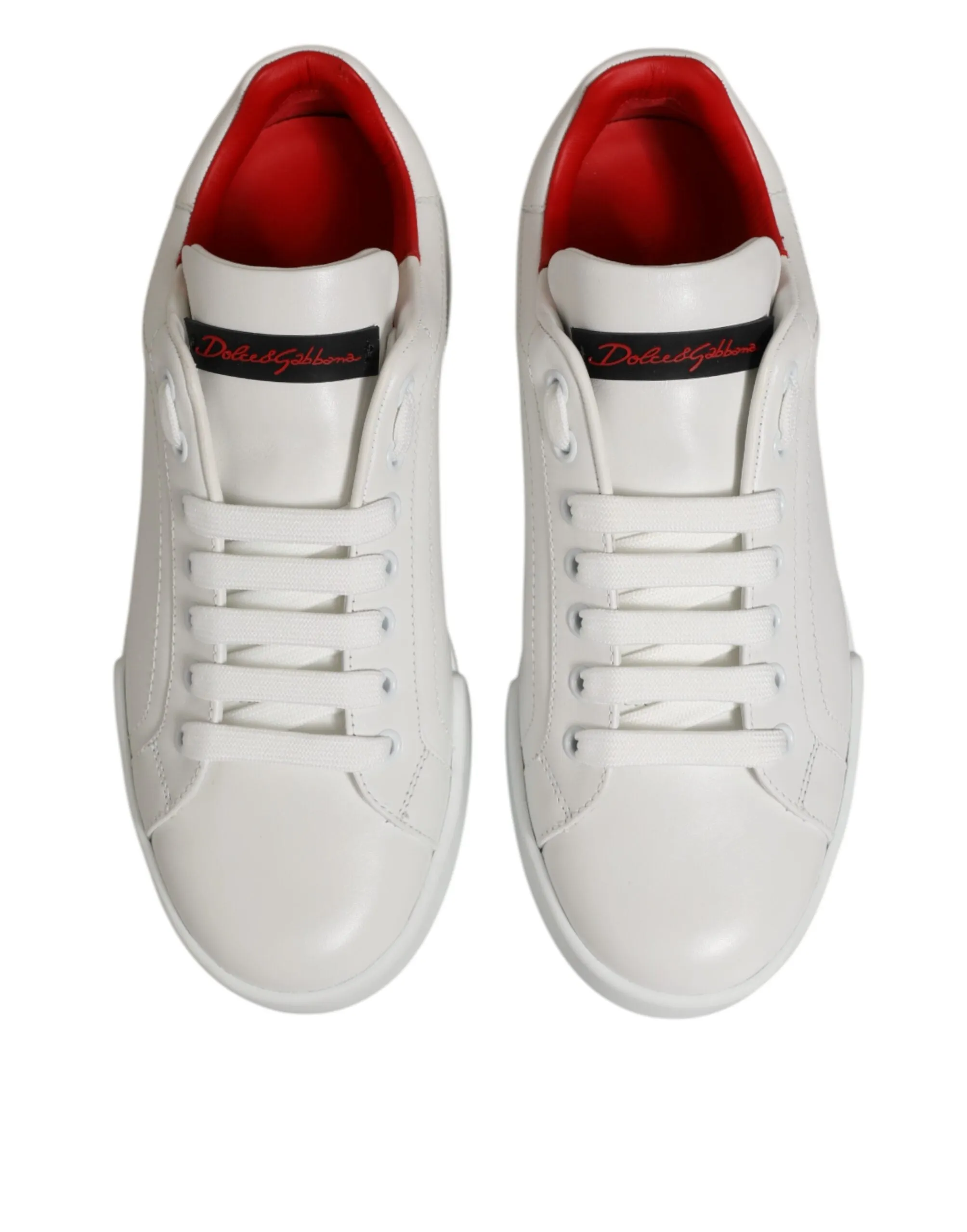 Dolce & Gabbana White Leather Lace Up Low Top Sneakers Shoes sold by Siebentaschen product image thumbnail 4