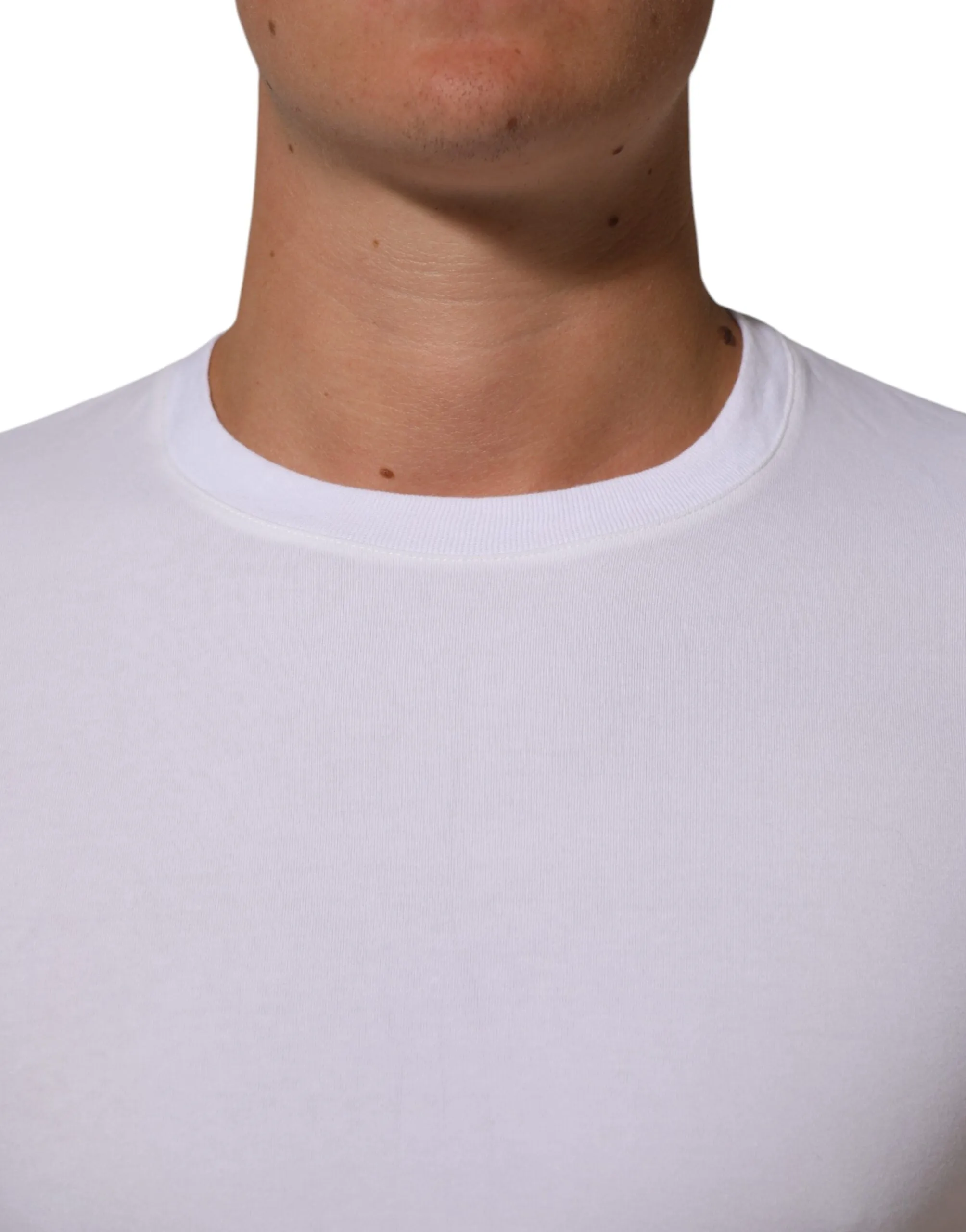 Dolce & Gabbana White Cotton Round Neck Underwear T-shirt sold by Siebentaschen product image thumbnail 5