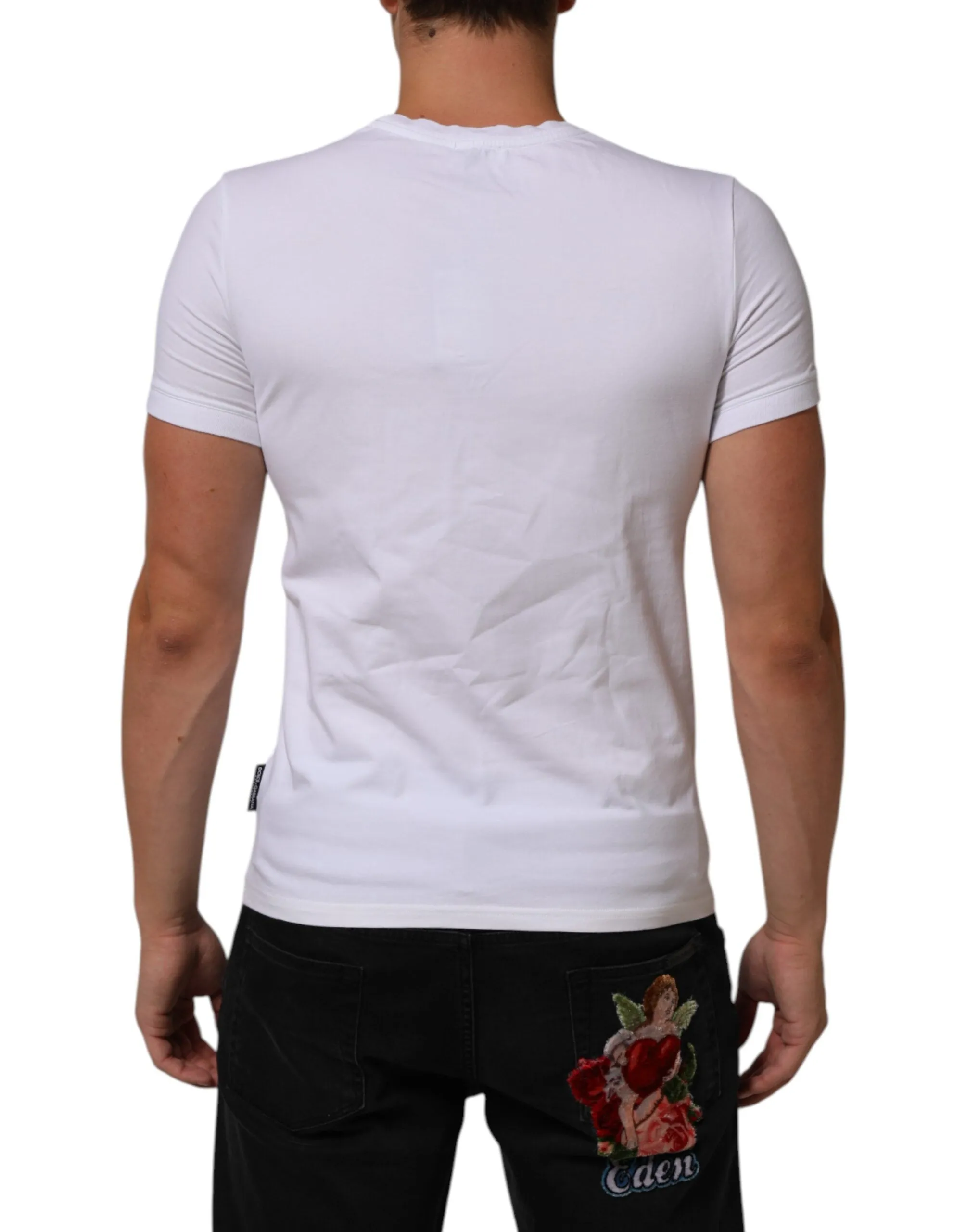Dolce & Gabbana White Cotton Round Neck Underwear T-shirt sold by Siebentaschen product image thumbnail 4