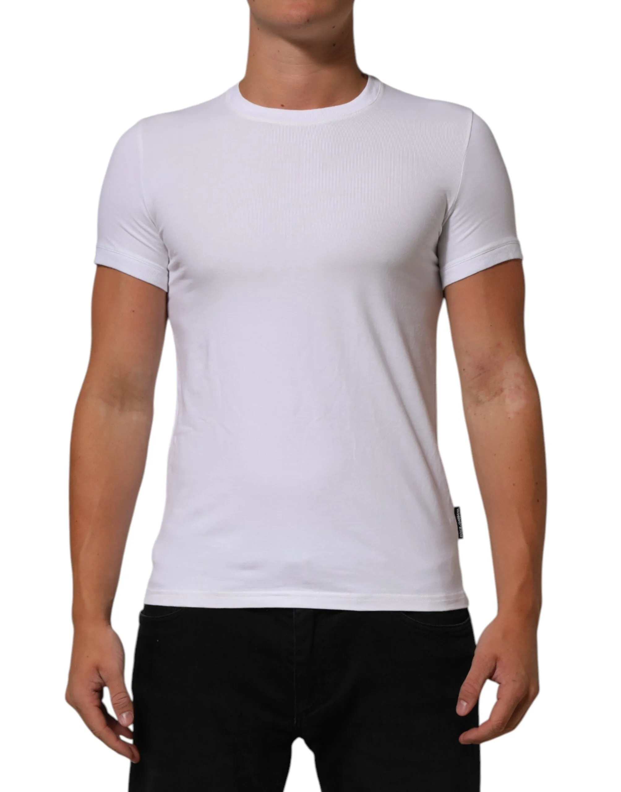 Dolce & Gabbana White Cotton Round Neck Underwear T-shirt sold by Siebentaschen
