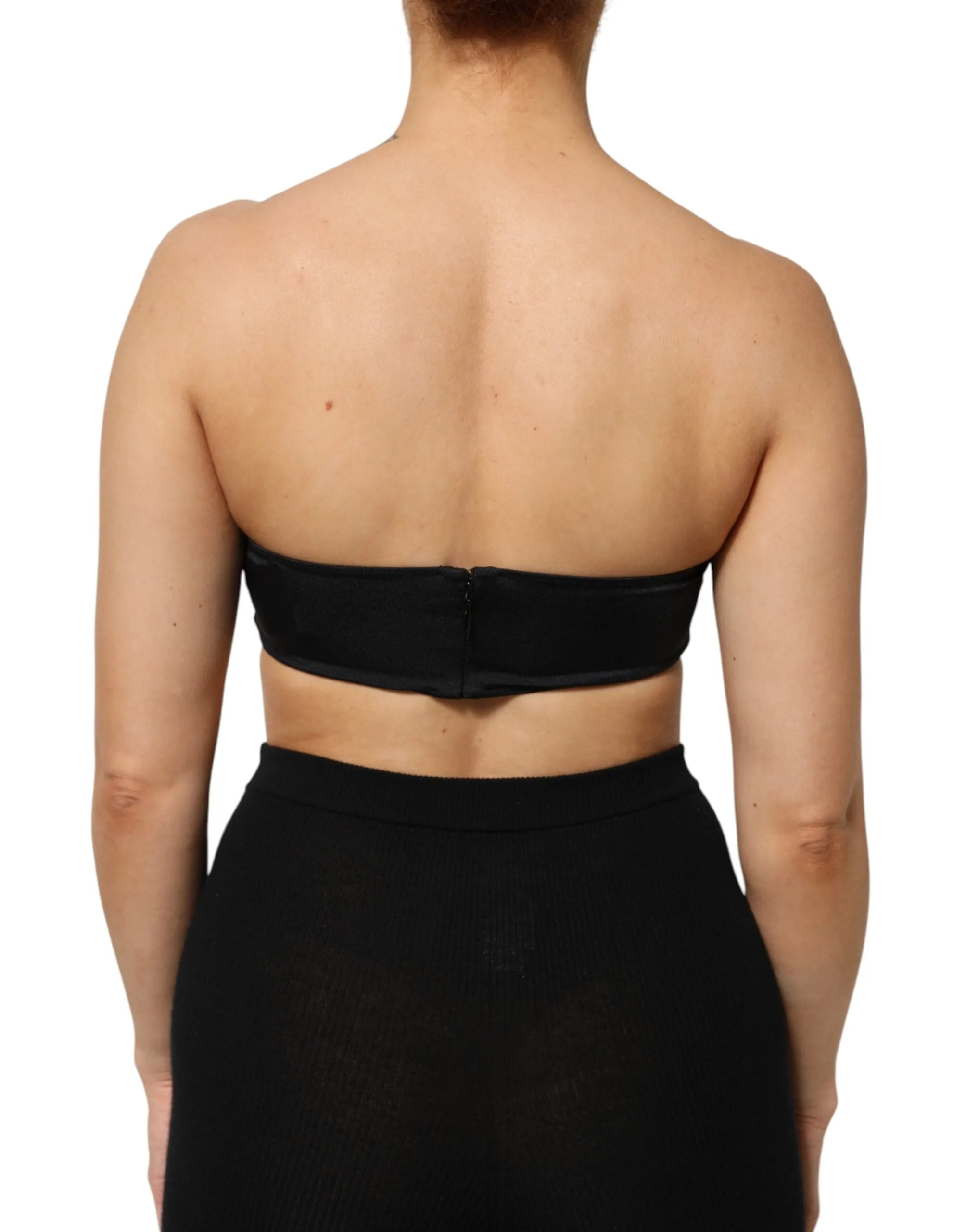 Dolce & Gabbana Black Nylon Blend Bandeau Strapless Tube Top sold by Siebentaschen product image thumbnail 4