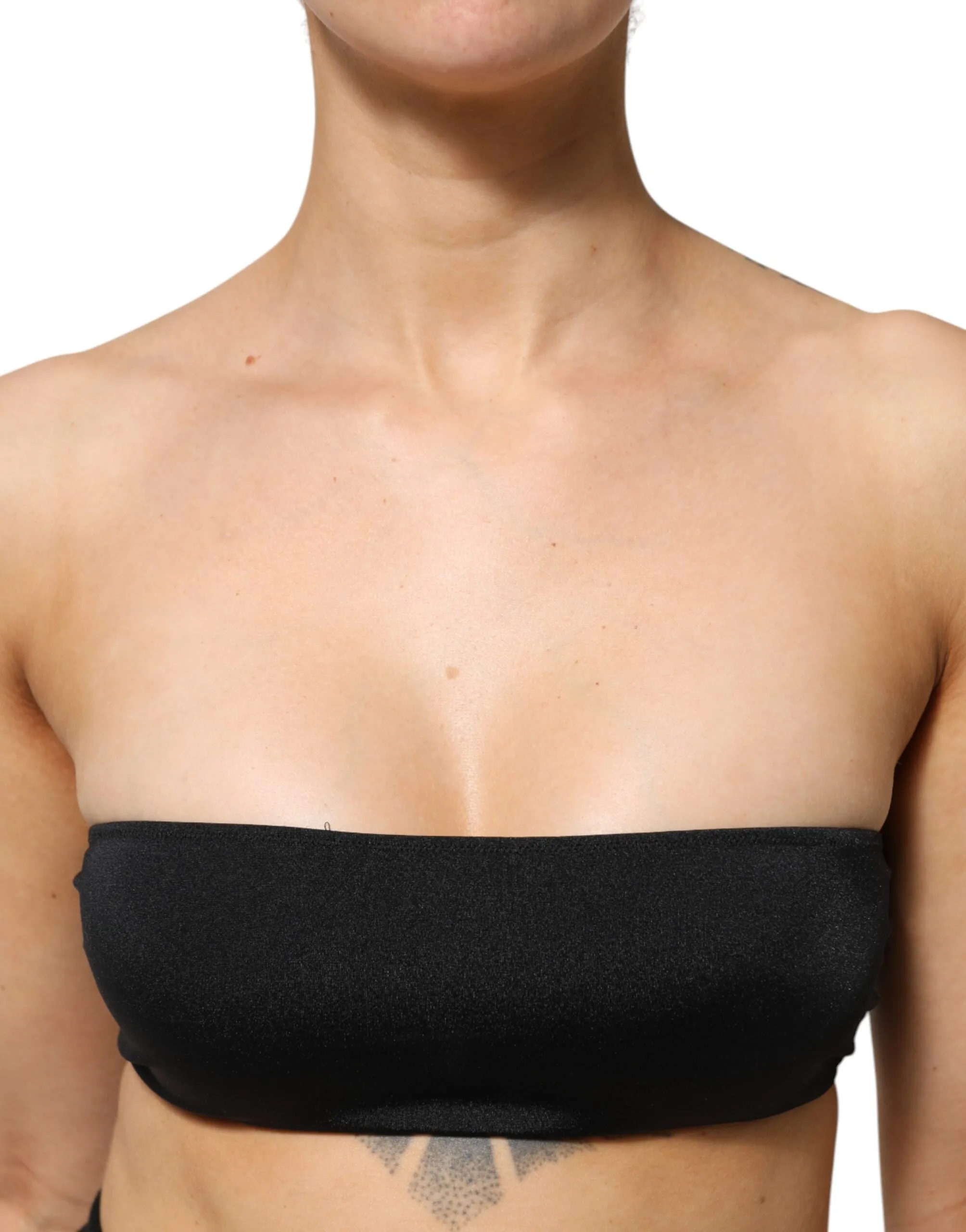 Dolce & Gabbana Black Nylon Blend Bandeau Strapless Tube Top sold by Siebentaschen product image thumbnail 5