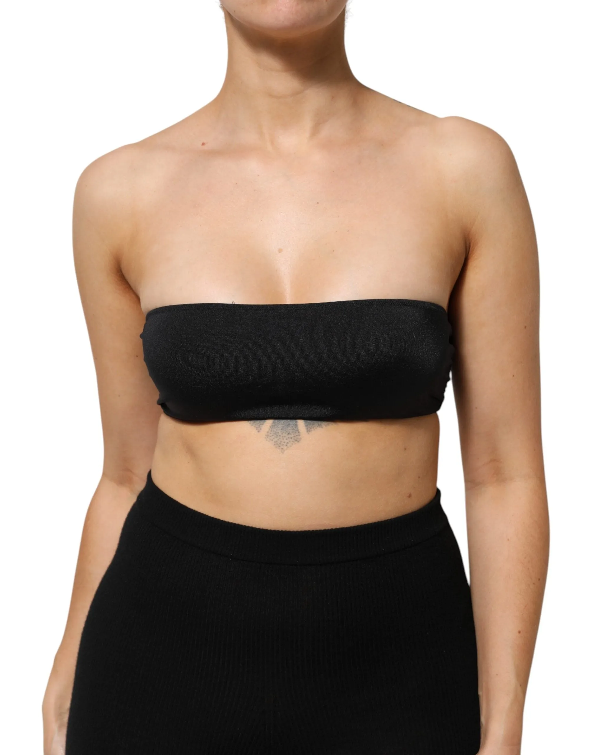 Dolce & Gabbana Black Nylon Blend Bandeau Strapless Tube Top sold by Siebentaschen product image thumbnail 2
