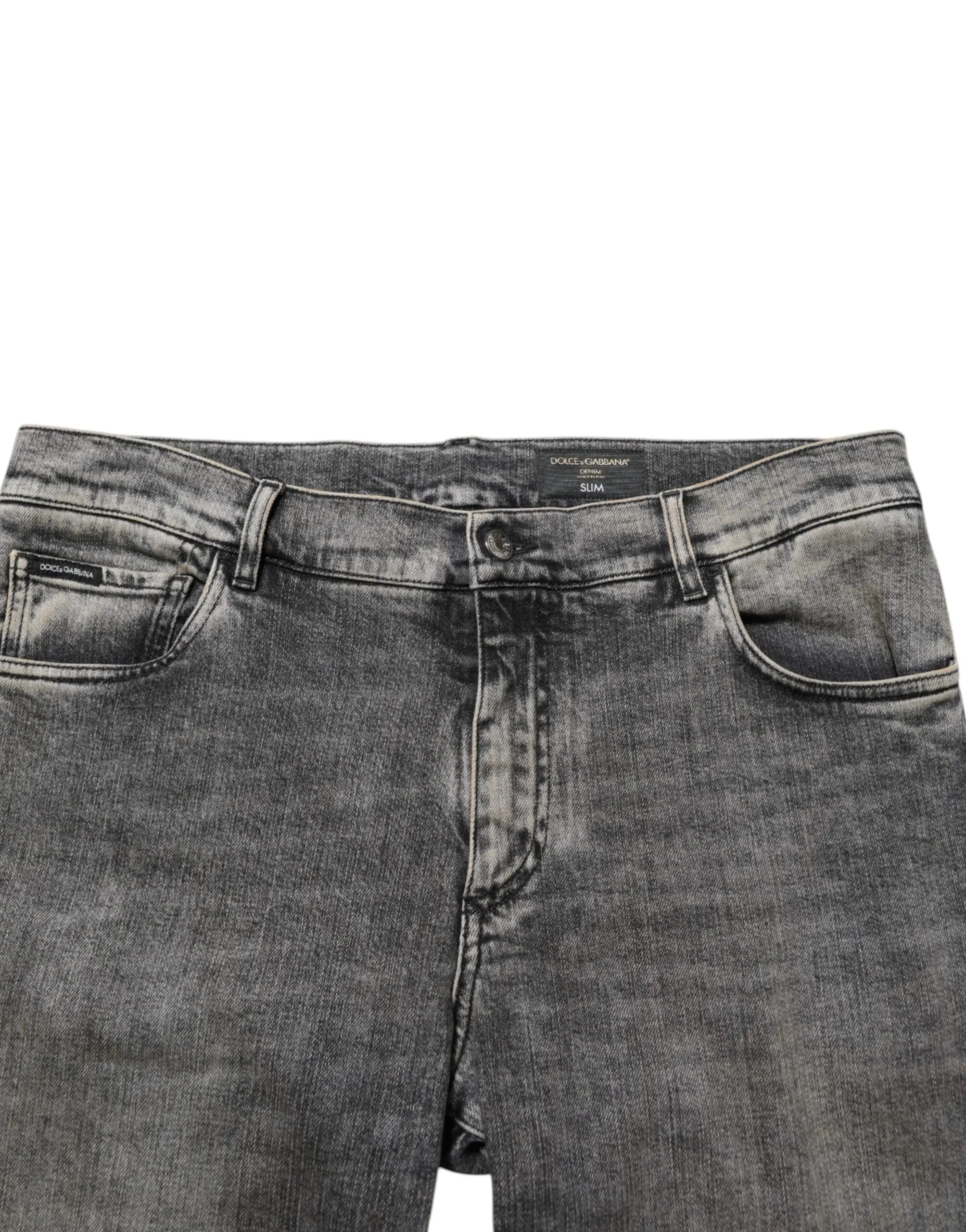 Dolce & Gabbana Gray Cotton Stretch Slim Fit Men Denim Jeans sold by Siebentaschen product image thumbnail 5