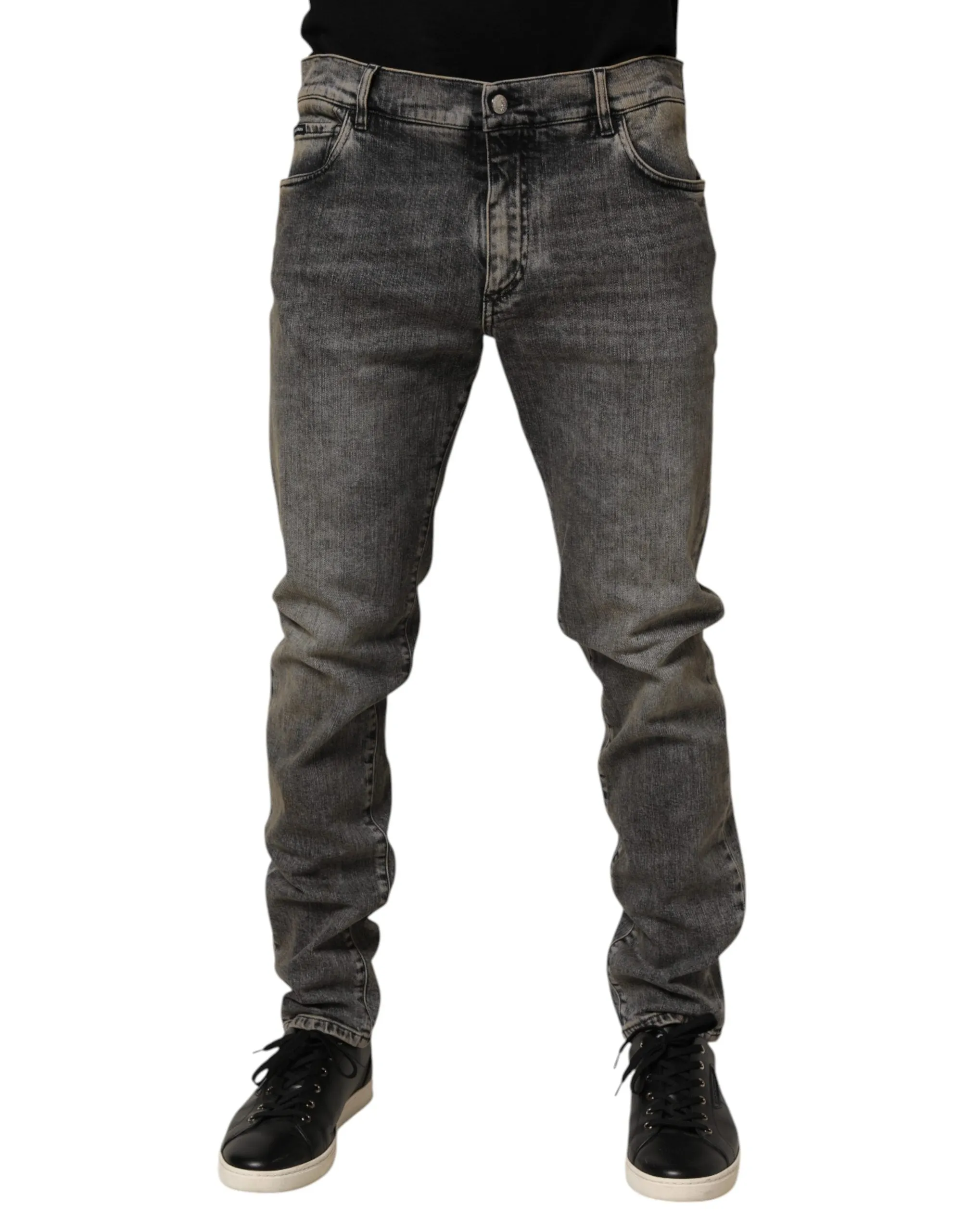 Dolce & Gabbana Gray Cotton Stretch Slim Fit Men Denim Jeans sold by Siebentaschen product image thumbnail 2