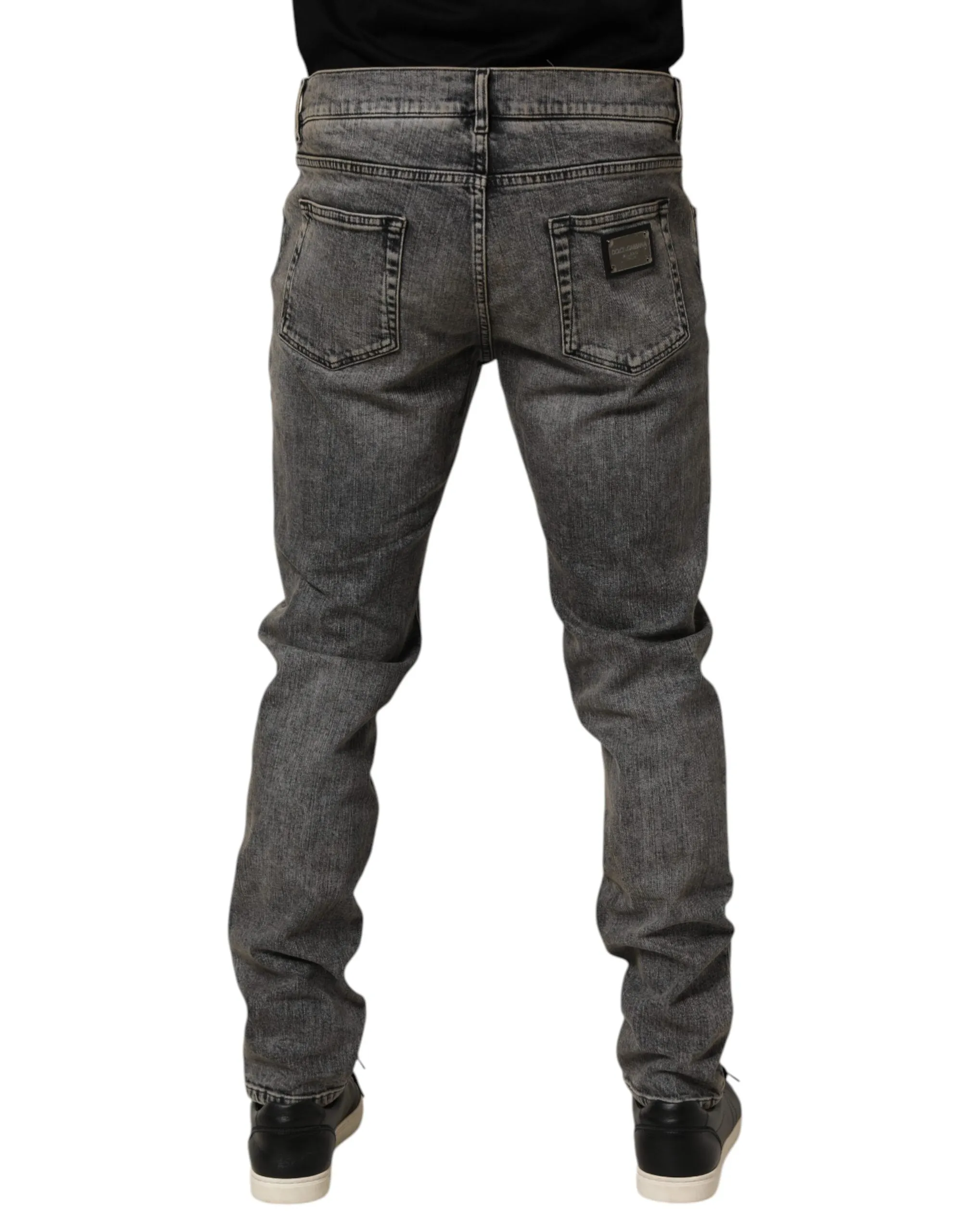 Dolce & Gabbana Gray Cotton Stretch Slim Fit Men Denim Jeans sold by Siebentaschen product image thumbnail 4