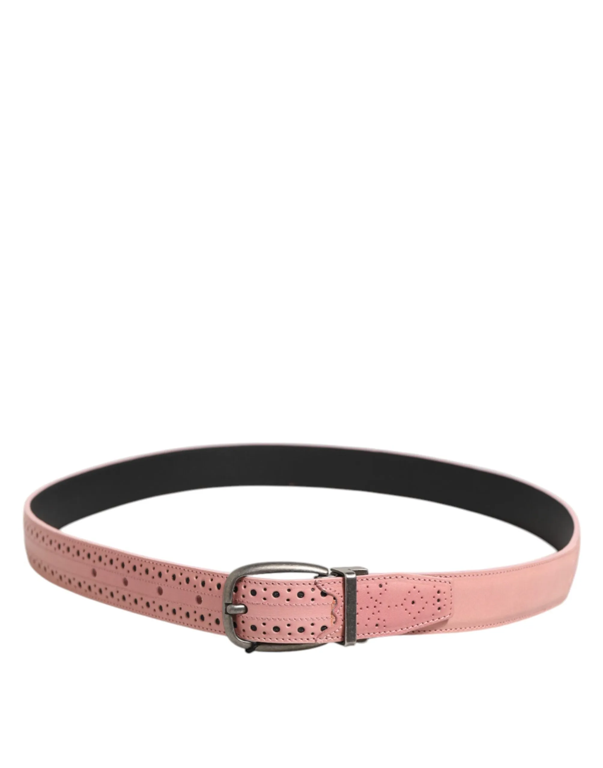 Dolce & Gabbana Pink Leather Perforated Detailing Buckle Belt sold by Siebentaschen product image thumbnail 3