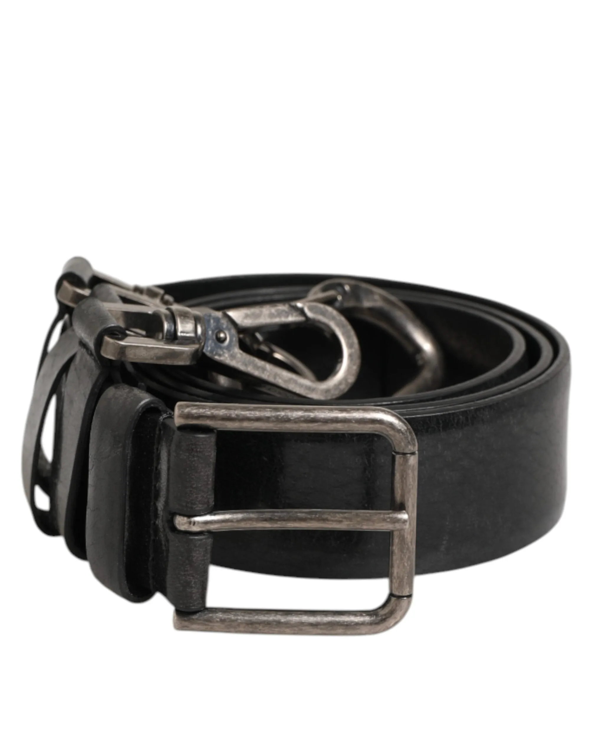 Dolce & Gabbana Black Key Ring Clip Attachments Buckle Belt sold by Siebentaschen