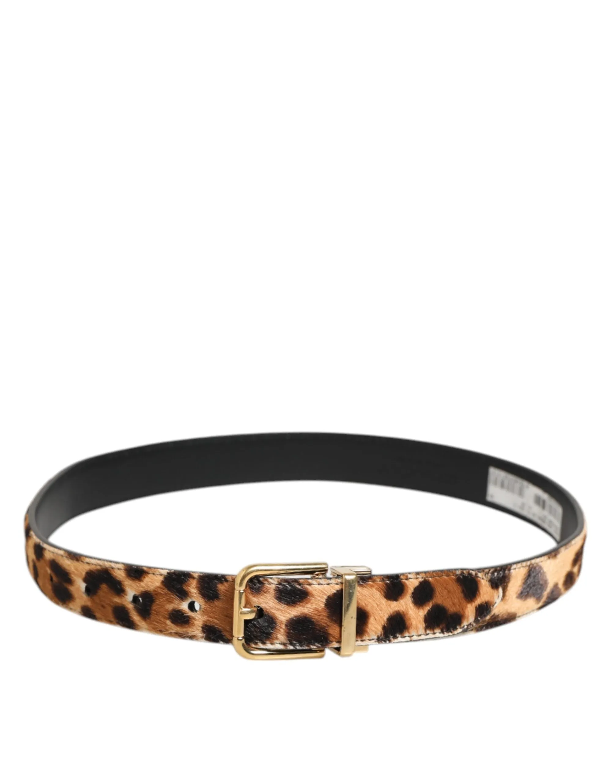 Dolce & Gabbana Brown Leather Leopard Print Metal Buckle Belt sold by Siebentaschen product image thumbnail 5