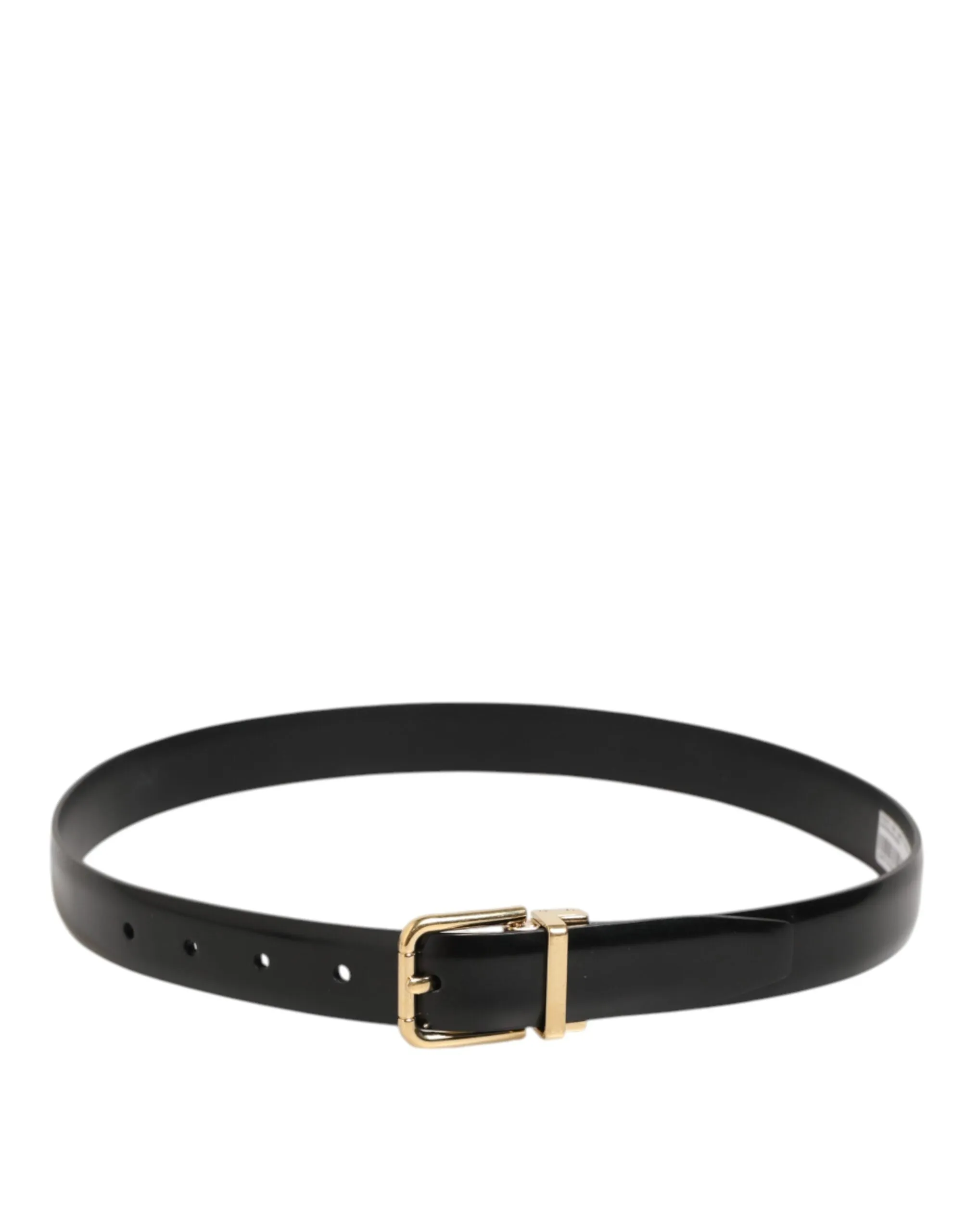 Dolce & Gabbana Black Classic Leather Gold-Tone Buckle Belt sold by Siebentaschen product image thumbnail 4