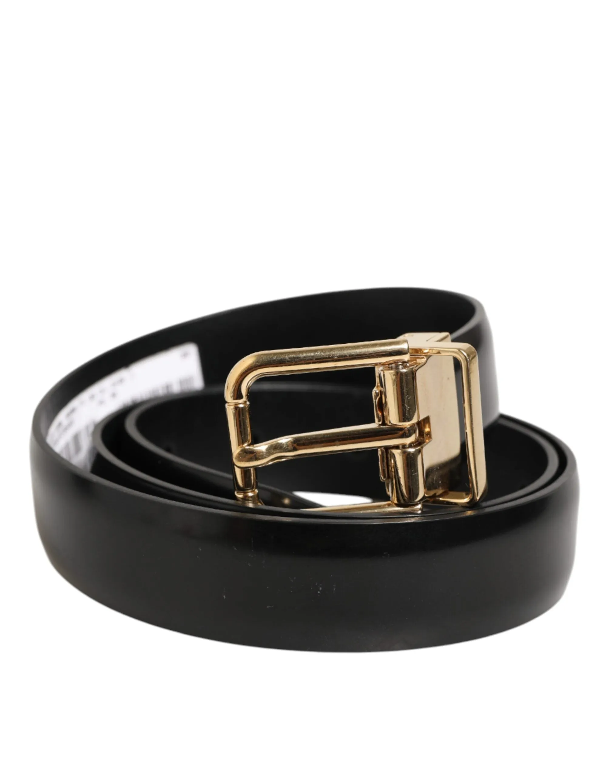 Dolce & Gabbana Black Classic Leather Gold-Tone Buckle Belt sold by Siebentaschen product image thumbnail 2