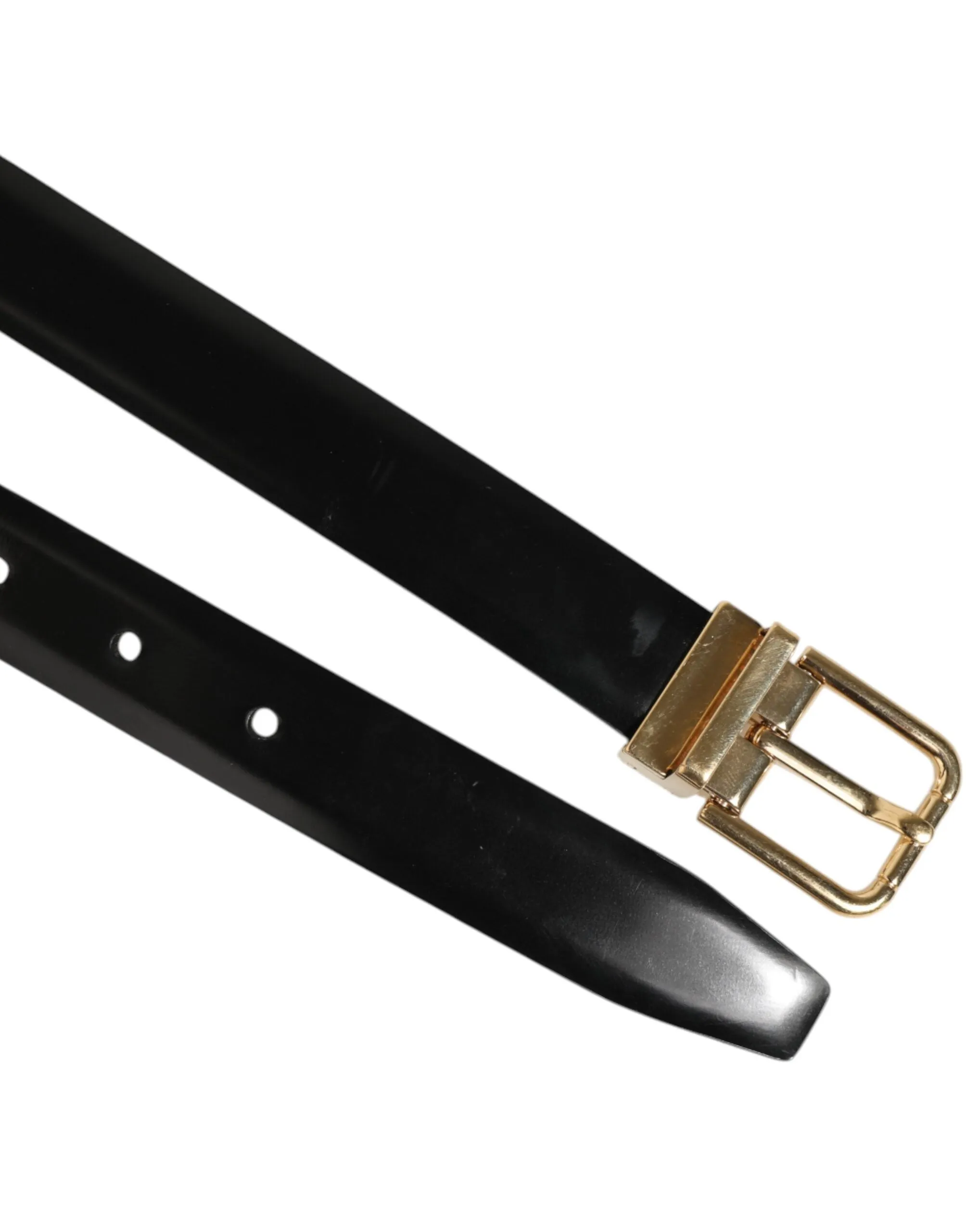 Dolce & Gabbana Black Classic Leather Gold-Tone Buckle Belt sold by Siebentaschen product image thumbnail 3