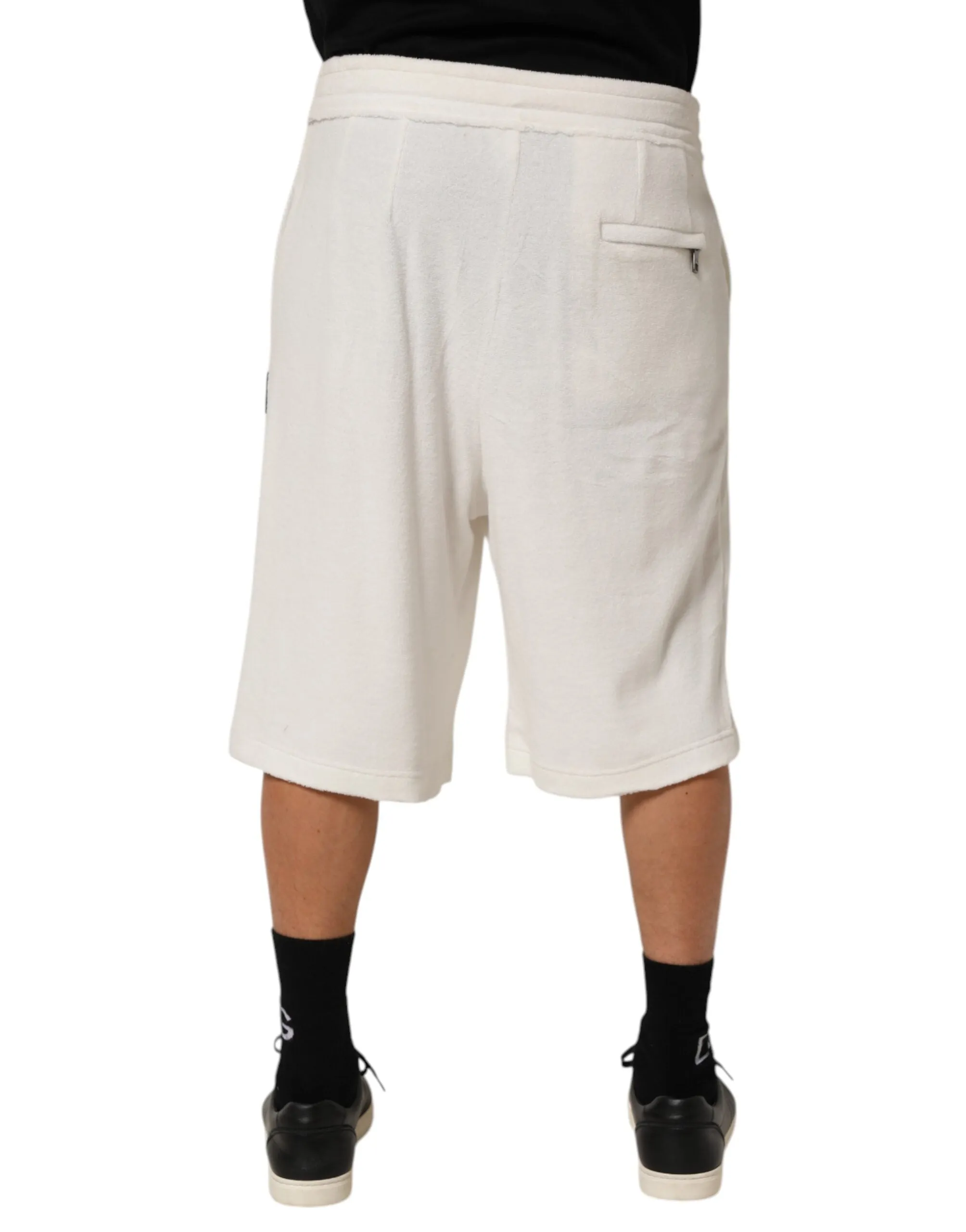 Dolce & Gabbana White Cotton Logo Plaque Men Bermuda Shorts sold by Siebentaschen product image thumbnail 4
