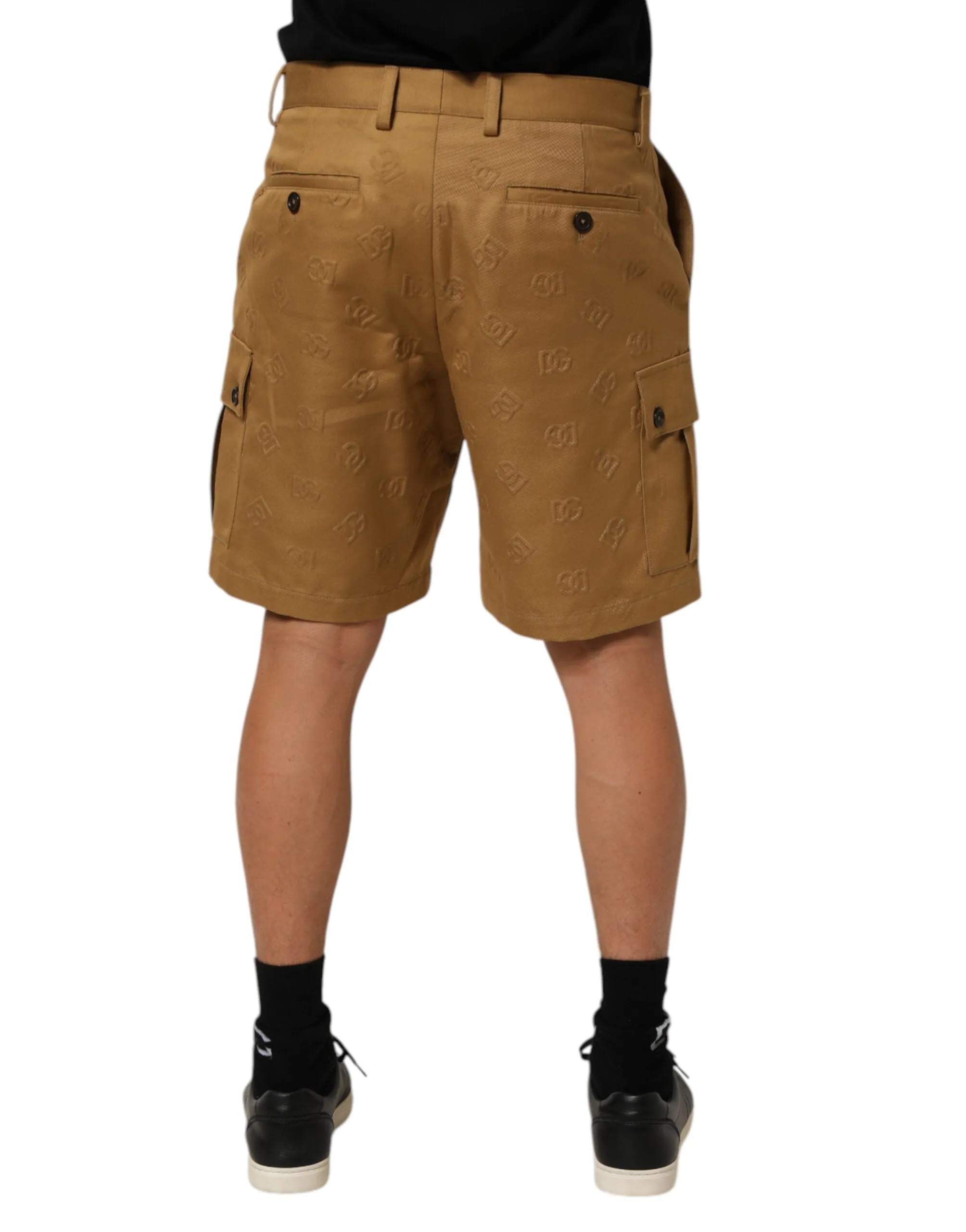 Dolce & Gabbana Brown Cotton Stretch Logo CargoBermuda Shorts sold by Siebentaschen product image thumbnail 4