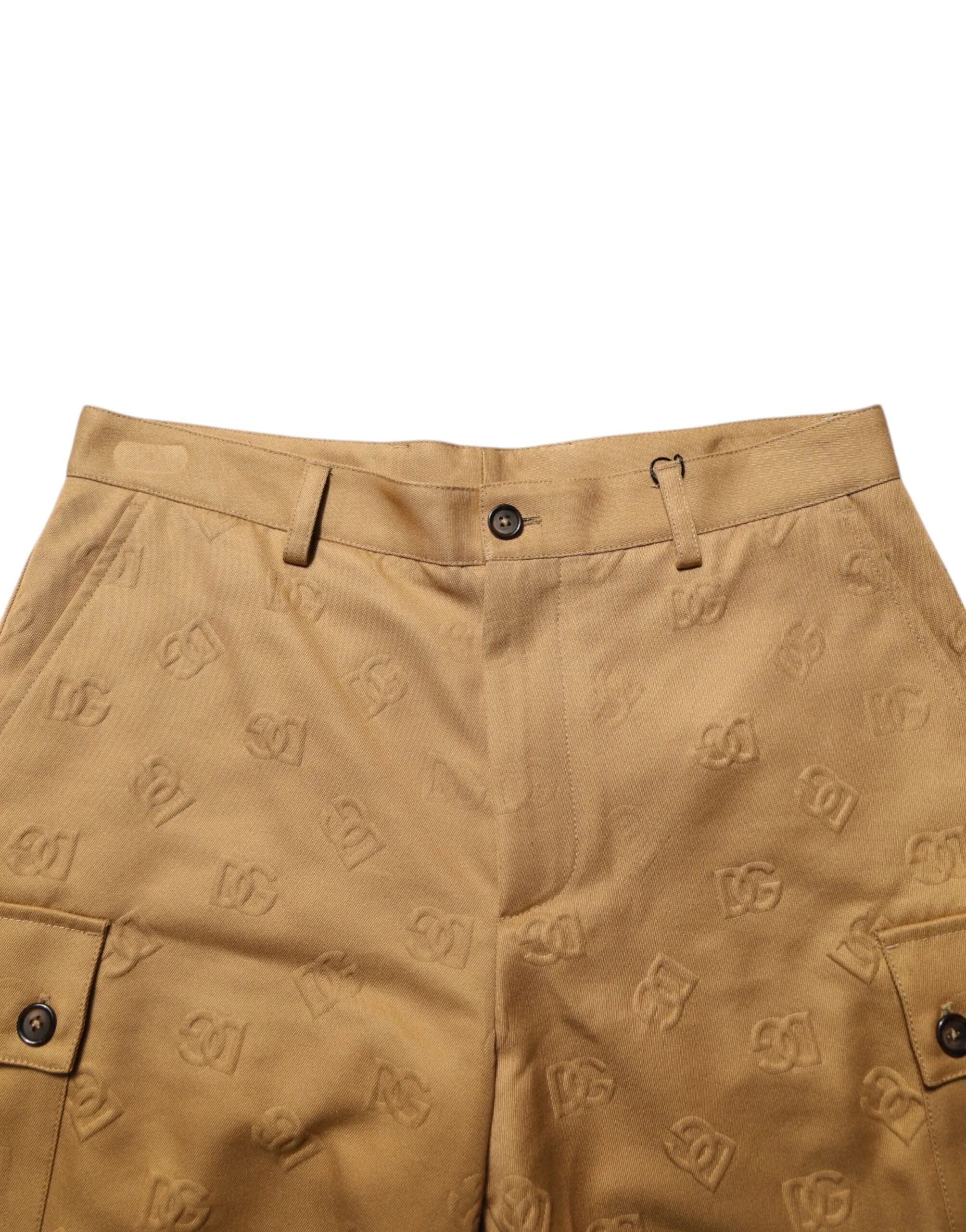 Dolce & Gabbana Brown Cotton Stretch Logo CargoBermuda Shorts sold by Siebentaschen product image thumbnail 5