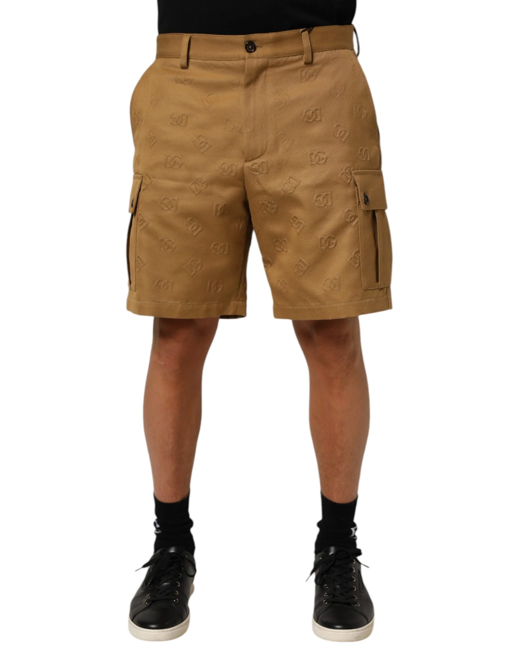Dolce & Gabbana Brown Cotton Stretch Logo CargoBermuda Shorts sold by Siebentaschen product image thumbnail 2