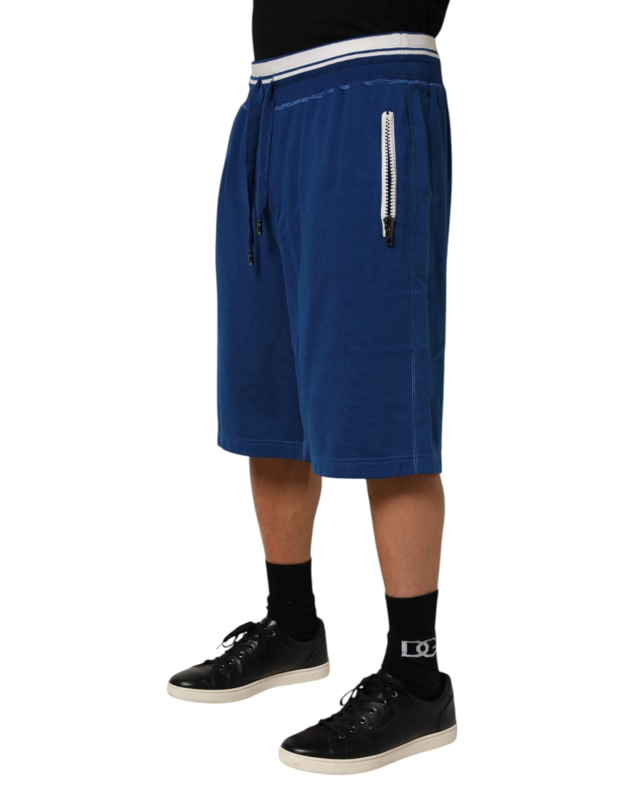 Dolce & Gabbana Blue Cotton Blend Bermuda Sweatpants Shorts sold by Siebentaschen product image thumbnail 3