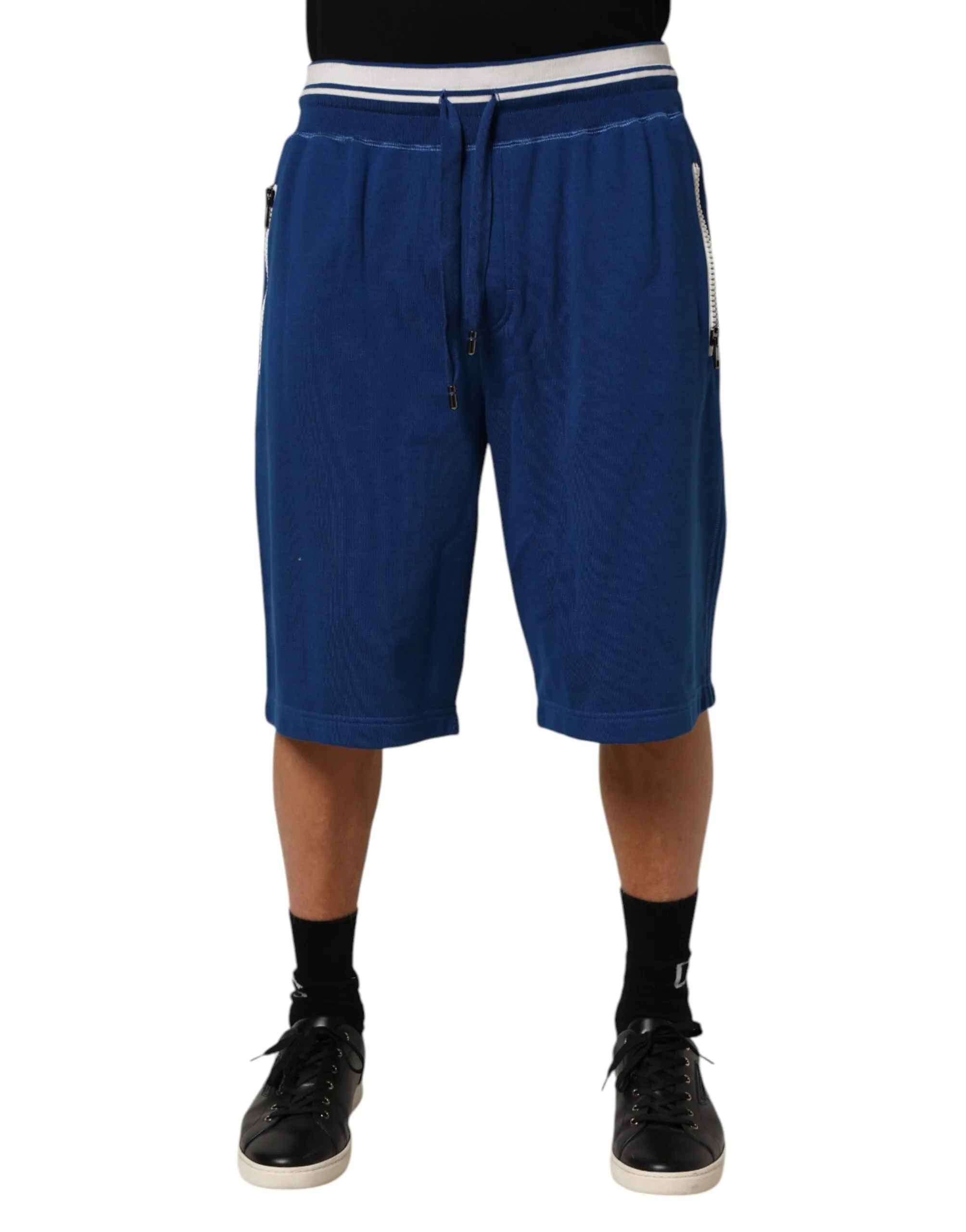 Dolce & Gabbana Blue Cotton Blend Bermuda Sweatpants Shorts sold by Siebentaschen product image thumbnail 2